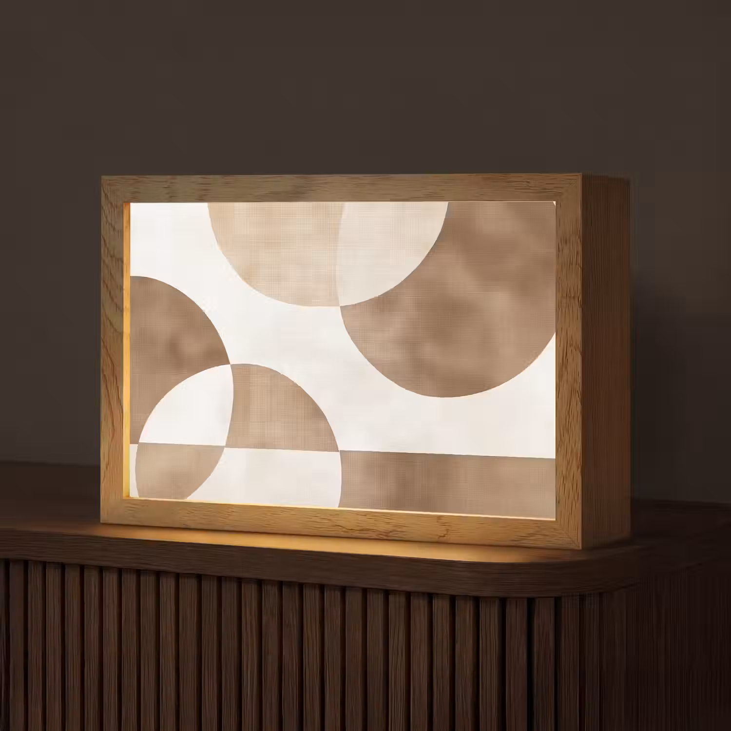 Snijdende cirkels - Overlappende vlakken Light Box met kabel (Tafellamp) klein -z3d_website