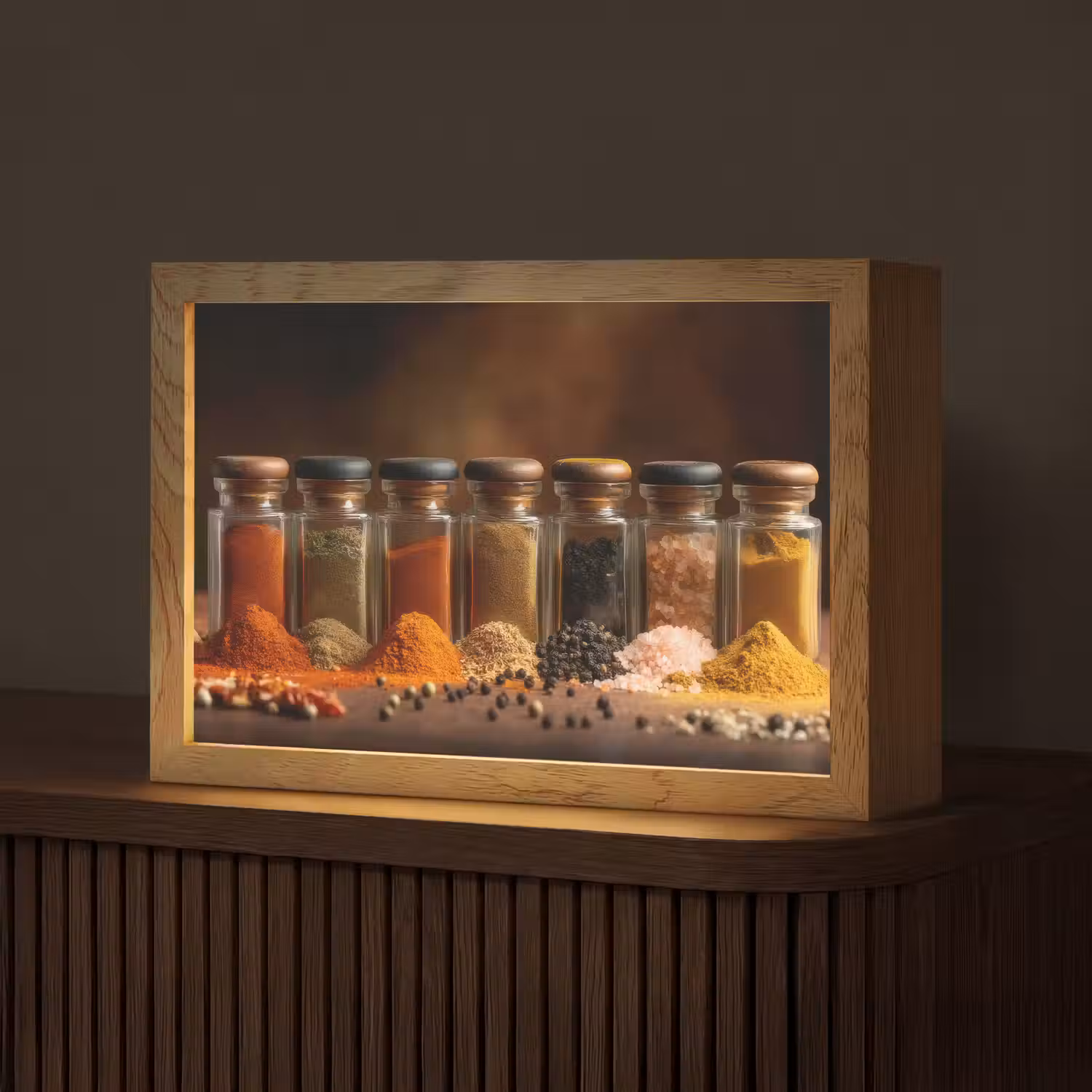 Potjes - Kruiden - Specerijen - Korrels Light Box met kabel (Tafellamp) klein -z3d_website