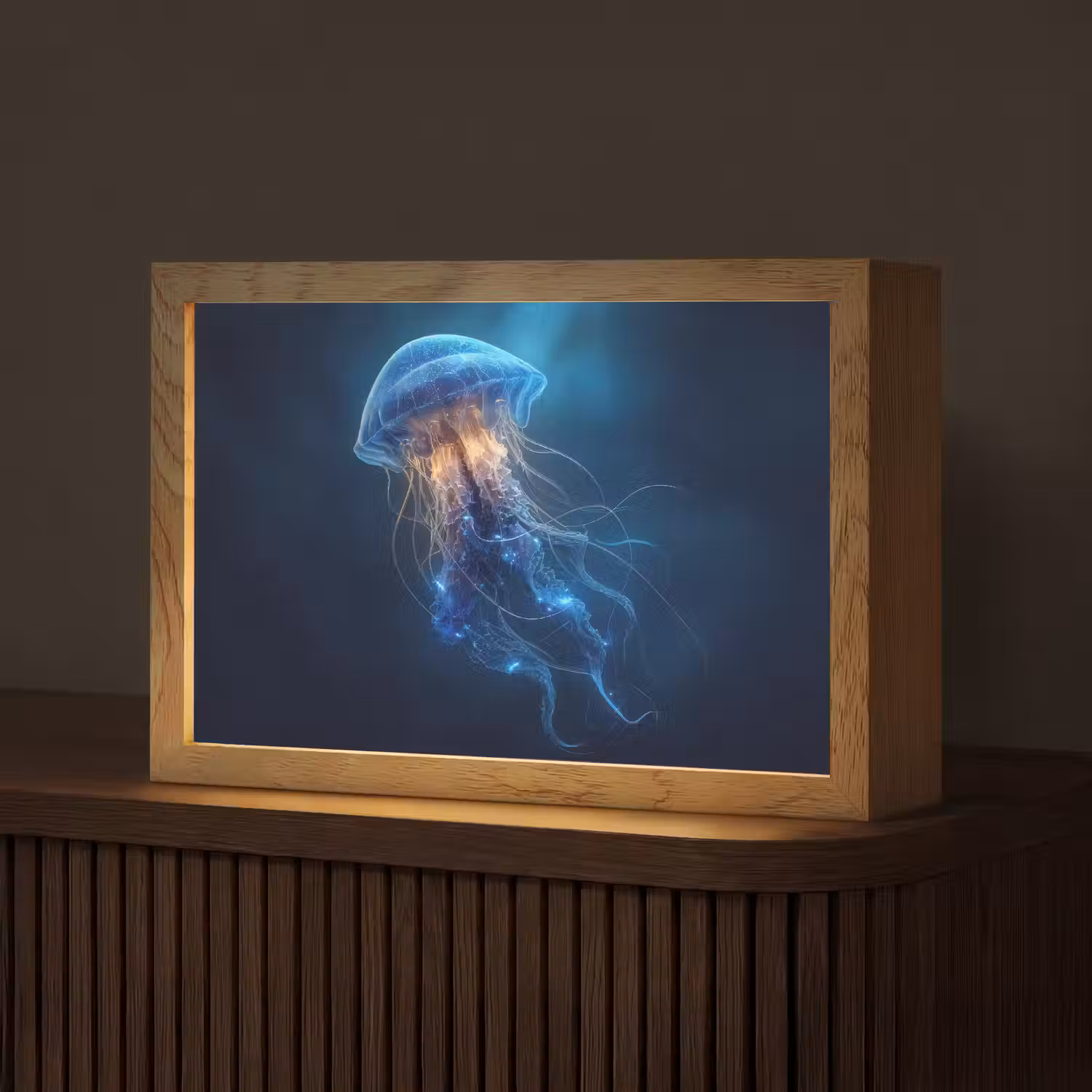Kwal - Lichtgevend - Tentakels - Blauw Light Box met kabel (Tafellamp) klein -z3d_website