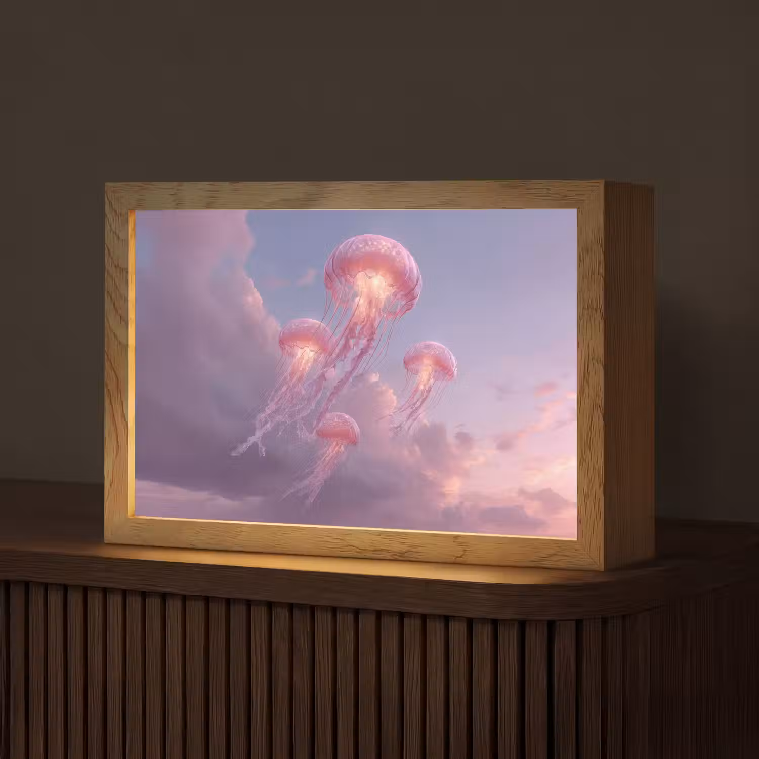 Kwallen - Roze - Wolken Light Box met kabel (Tafellamp) klein -z3d_website