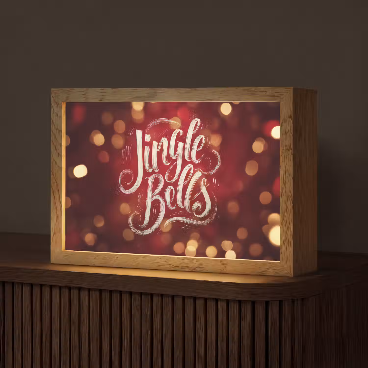 Jingle - Bells - Kerst - Rood Light Box met kabel (Tafellamp) klein -z3d_website
