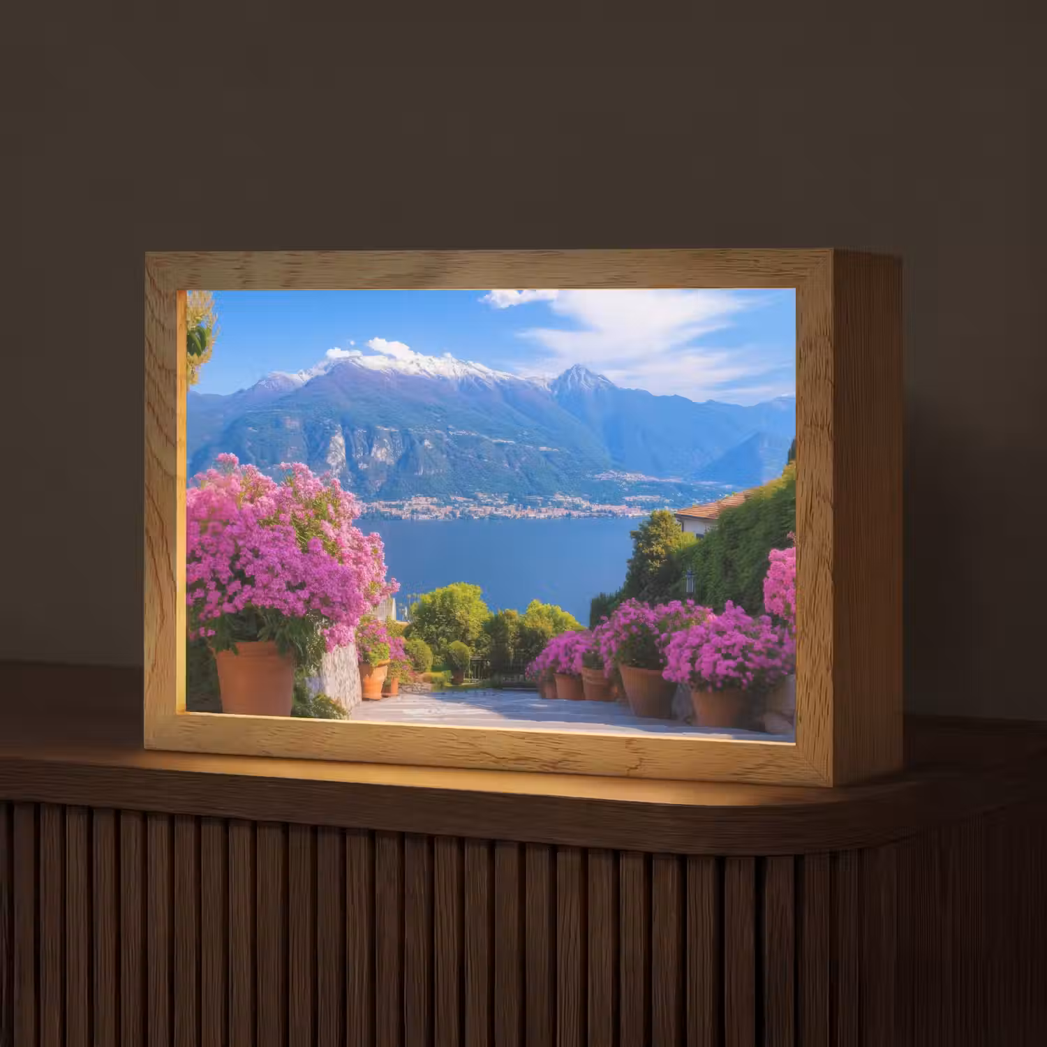 Lake Como - Italië - Landschap Light Box met kabel (Tafellamp) klein -z3d_website
