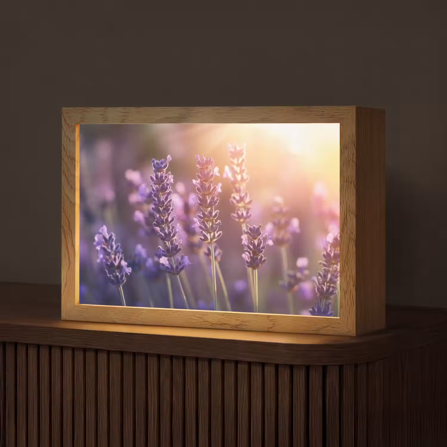 Lavendelbloemen - Paars - Zonlicht Light Box met kabel (Tafellamp) klein -z3d_website
