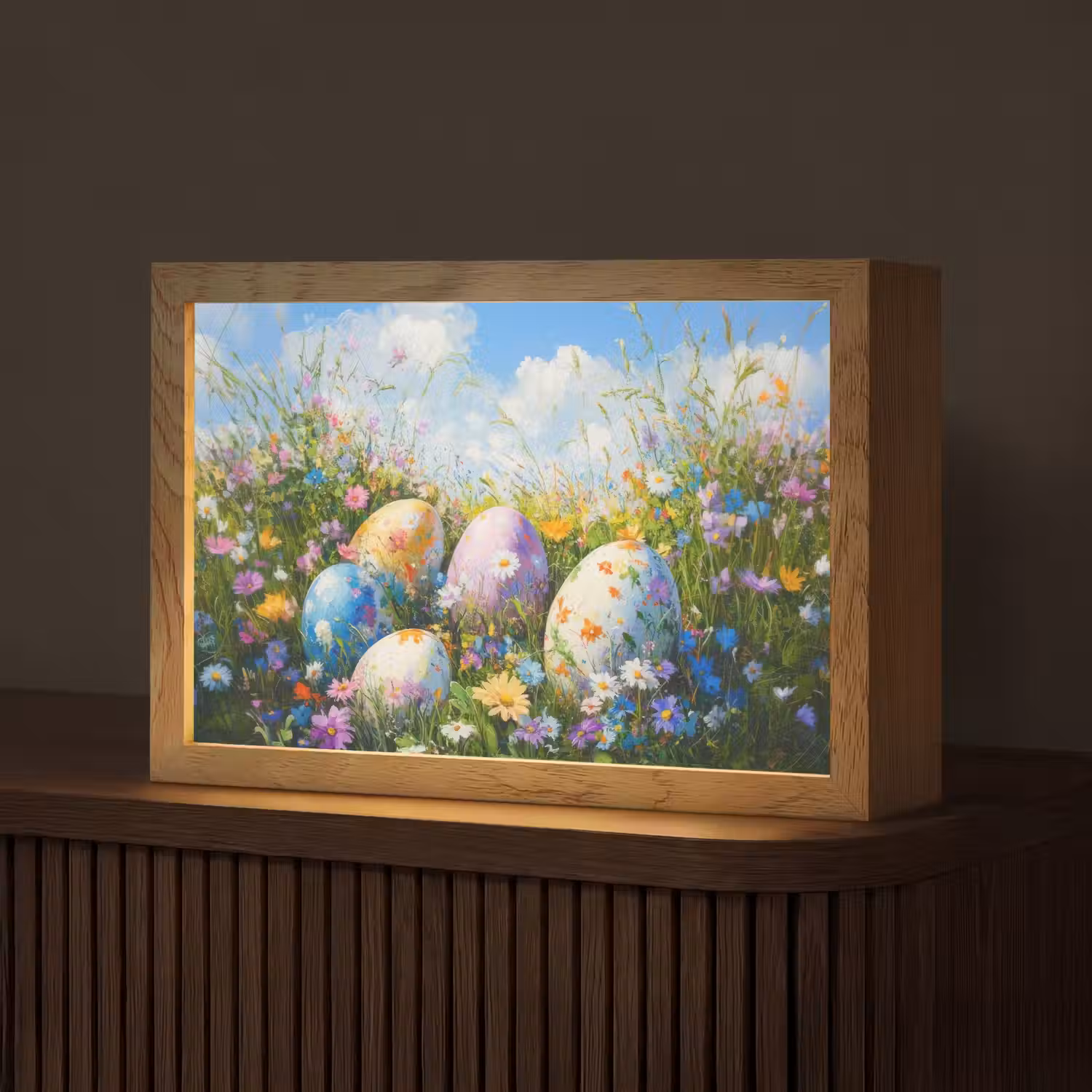 Grasveld - Eieren - Bloemen Light Box met kabel (Tafellamp) klein -z3d_website