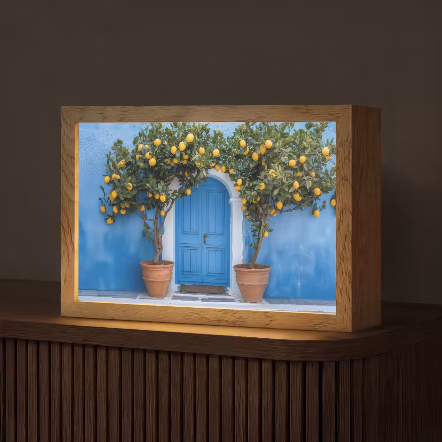 Citroenbomen - Geel - Deur - Potten Light Box met kabel (Tafellamp) klein -z3d_website