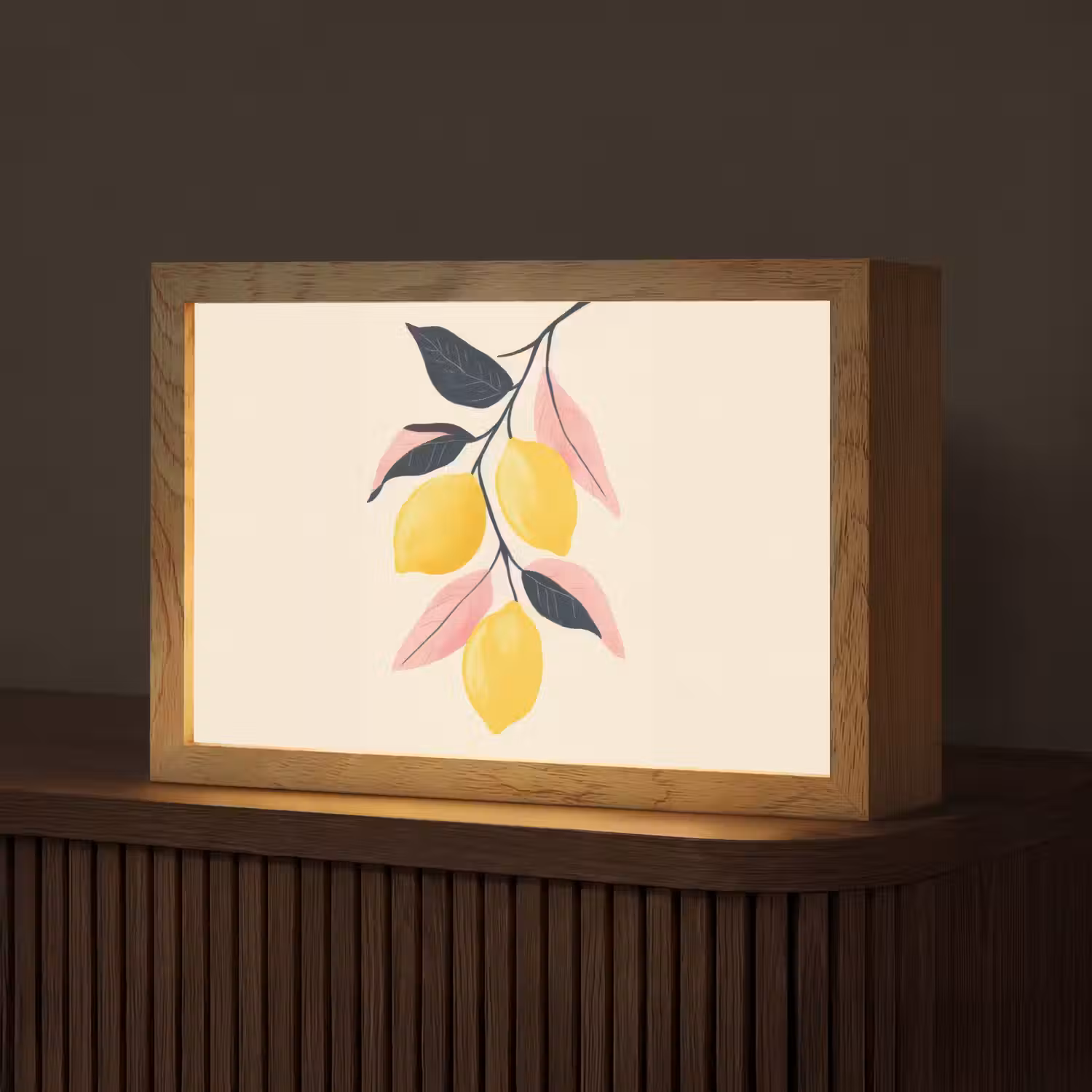 Citroenen - Felgeel - Tak - Bladeren Light Box met kabel (Tafellamp) klein -z3d_website