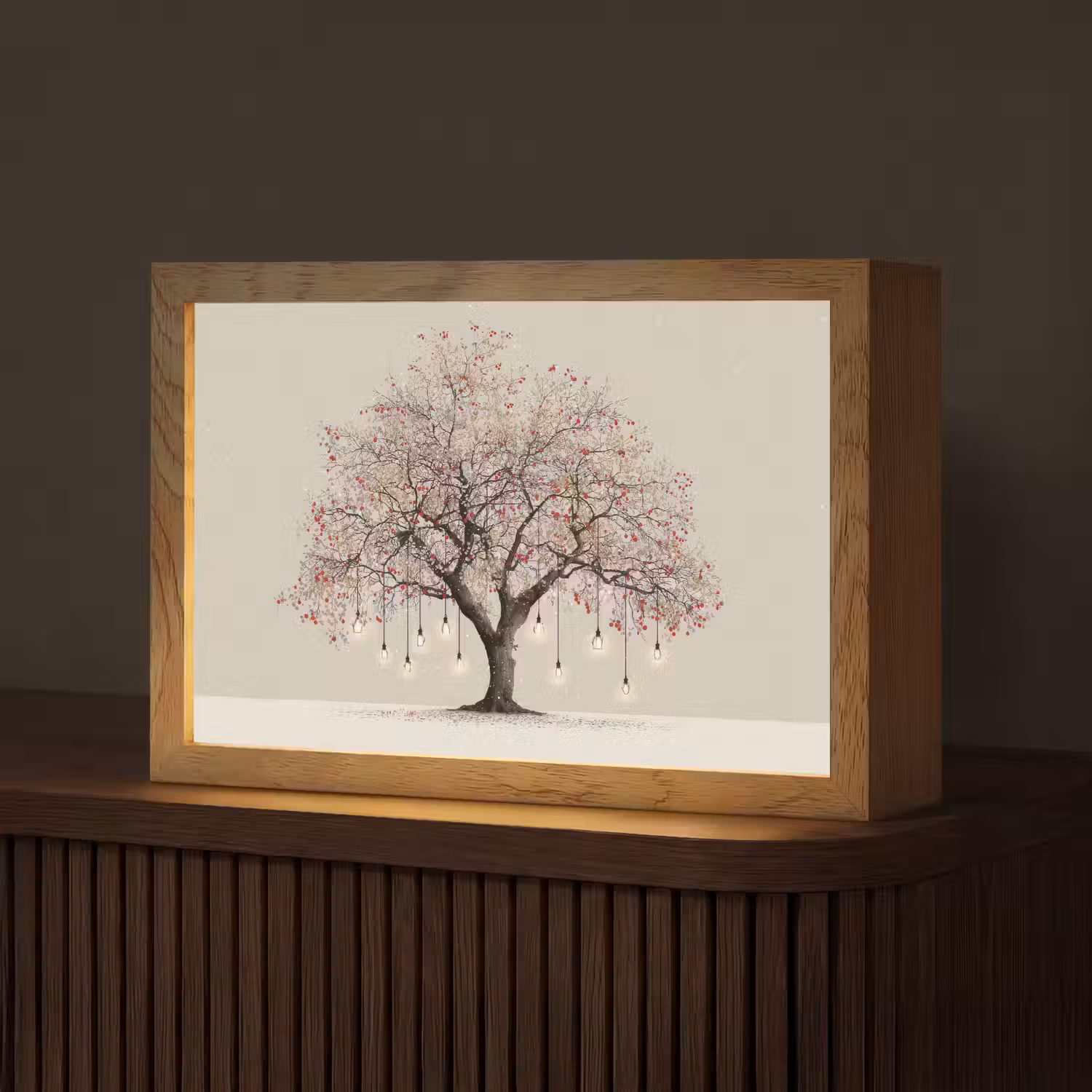 Lichtboom - Winter - Kerst - Meerkleurig Light Box met kabel (Tafellamp) klein -z3d_website