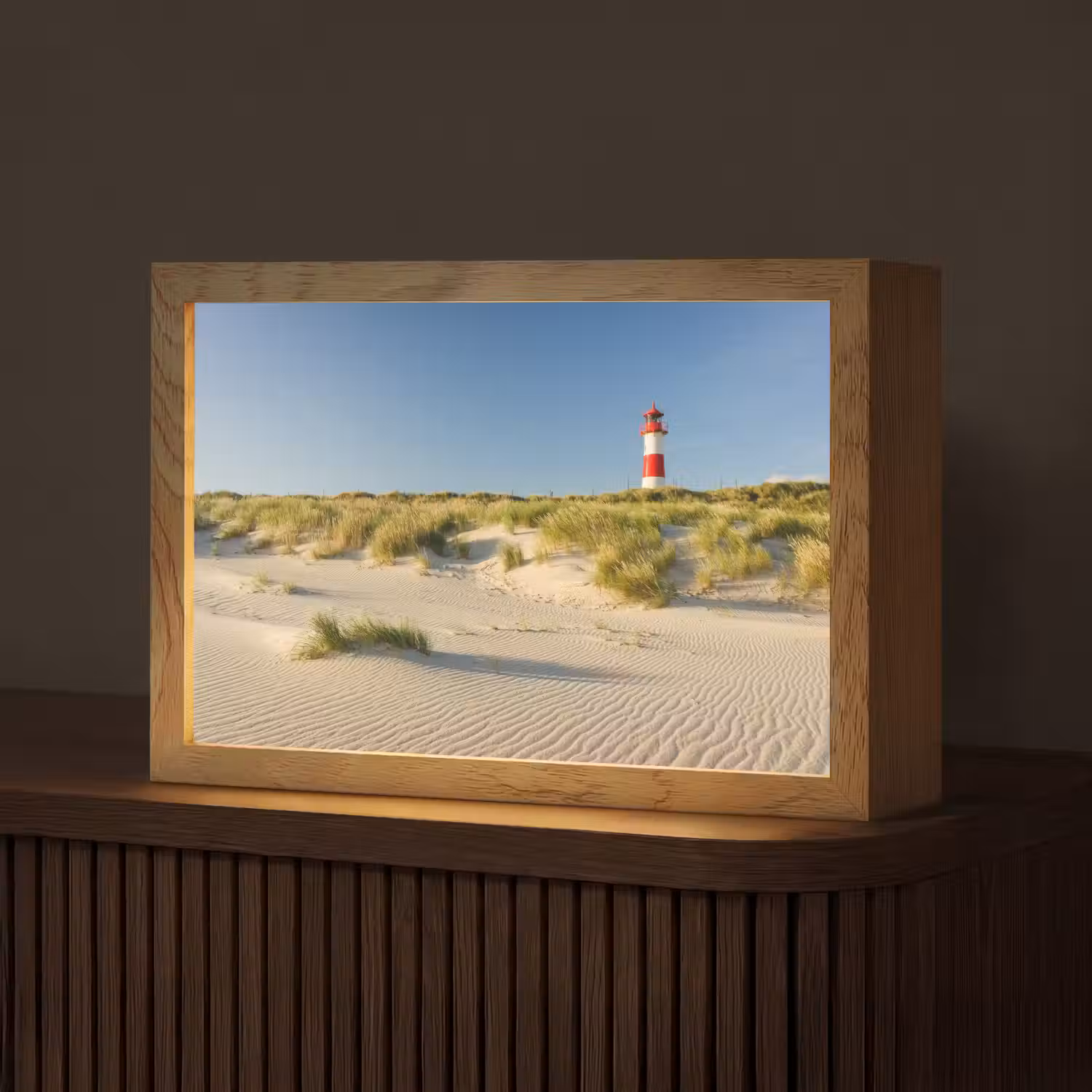 Vuurtoren - Strand - Landschap - Duinen Light Box met kabel (Tafellamp) klein -z3d_website