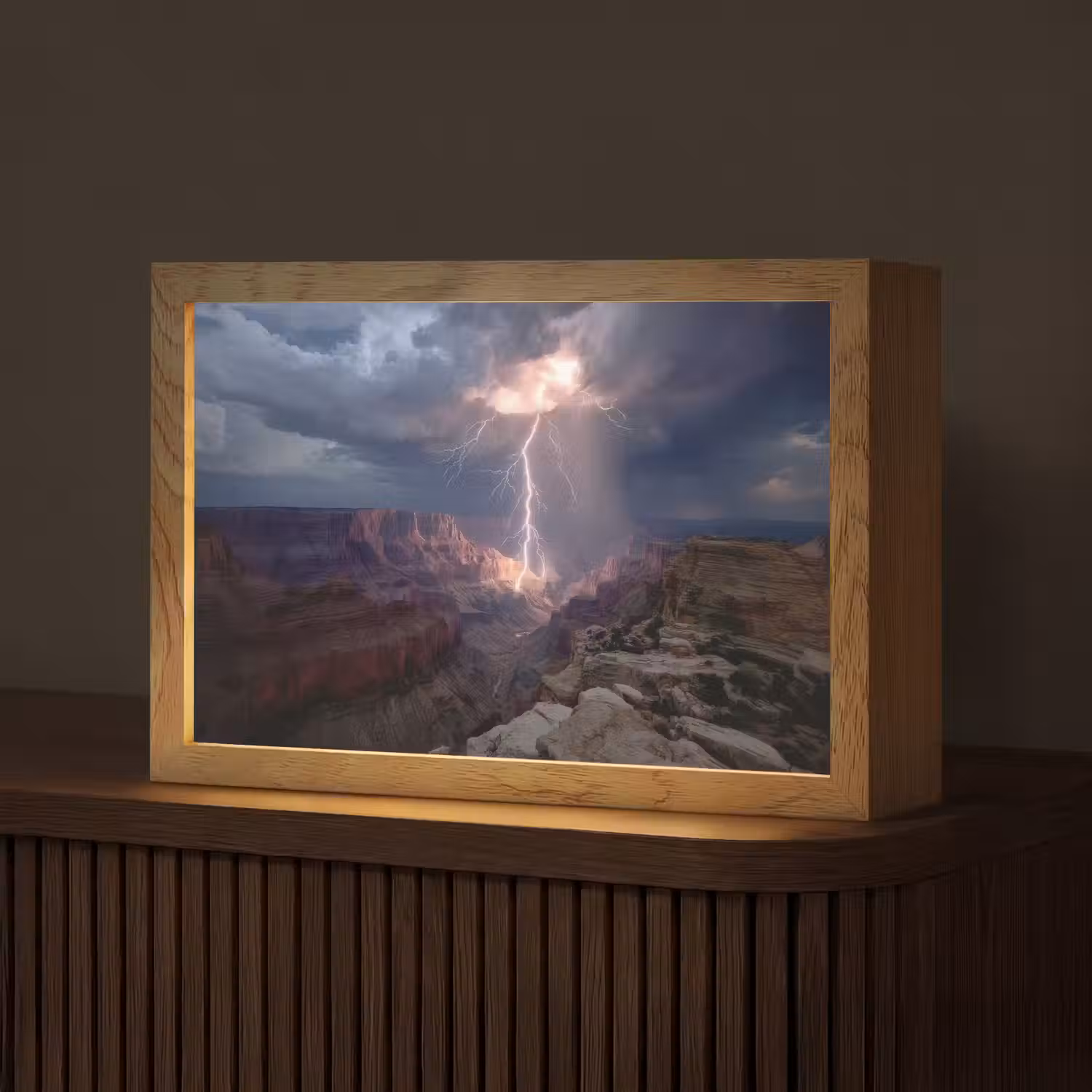 Bliksem - Wolken - Canyon Light Box met kabel (Tafellamp) klein -z3d_website