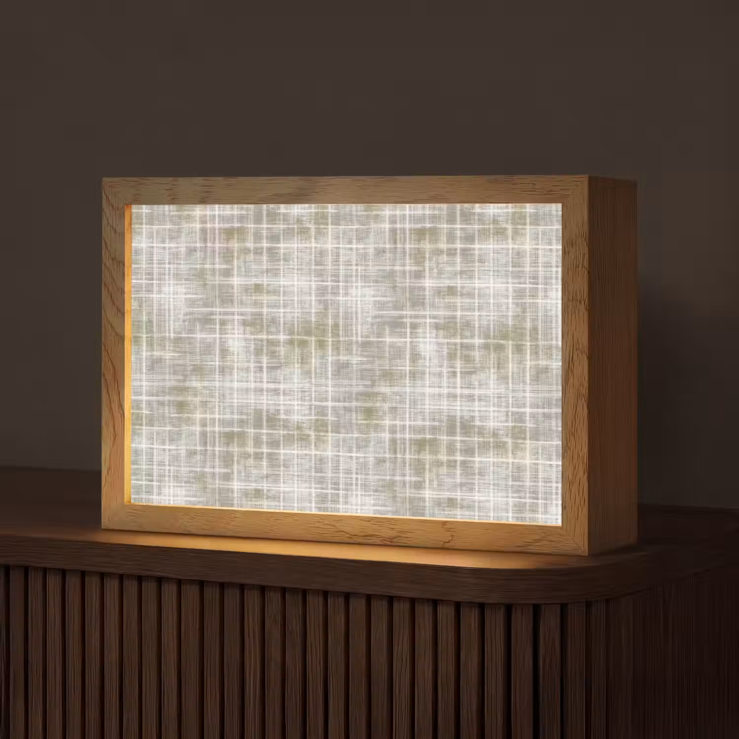 Linnen - Patroon - Groen Light Box met kabel (Tafellamp) klein 924 -z3d_website