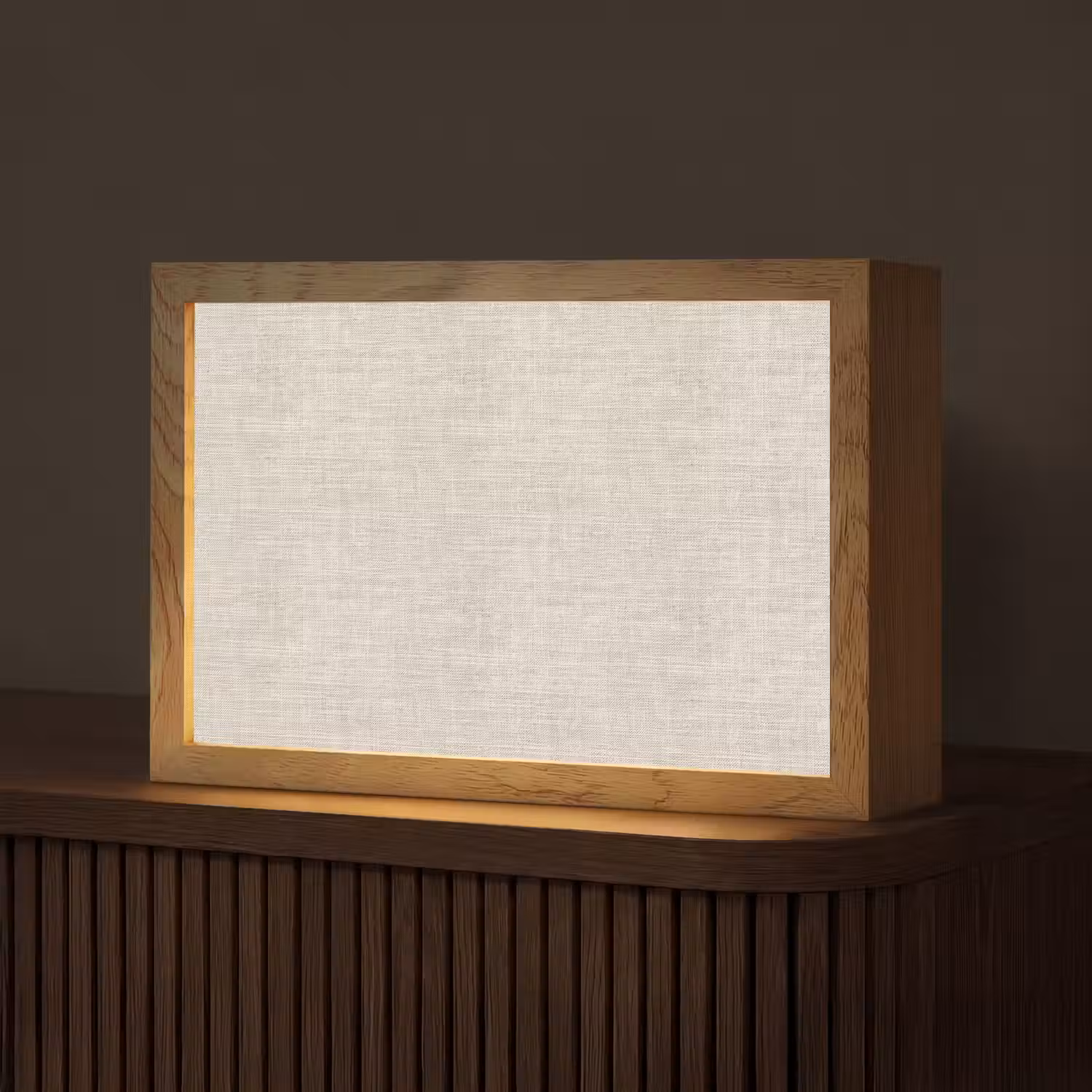 Linnen - Textuur - Beige Light Box met kabel (Tafellamp) klein 924 -z3d_website