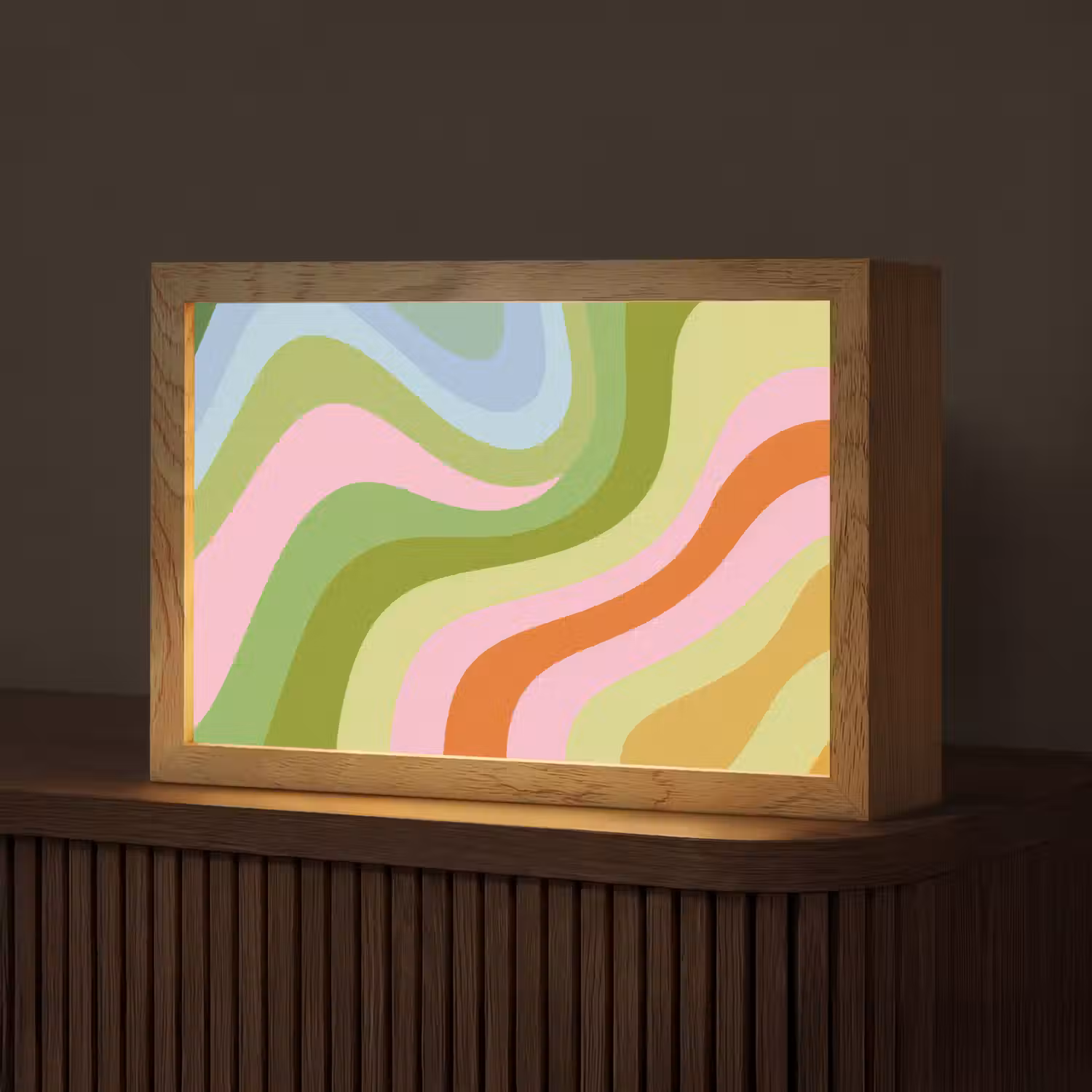 Lijnen - Pasteltinten - Golvend Light Box met kabel (Tafellamp) klein -z3d_website