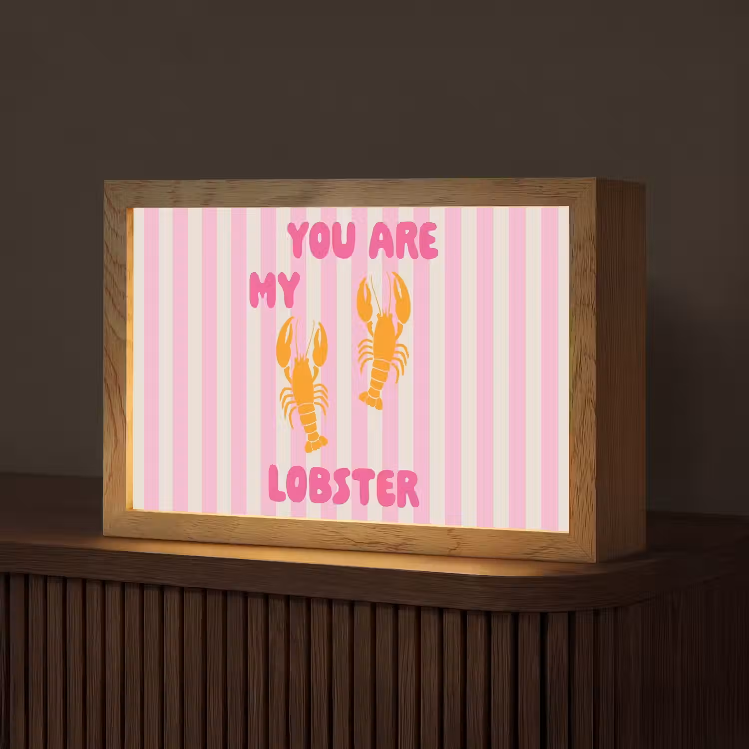 Lobster - Love - Valentijn Light Box met kabel (Tafellamp) klein -z3d_website
