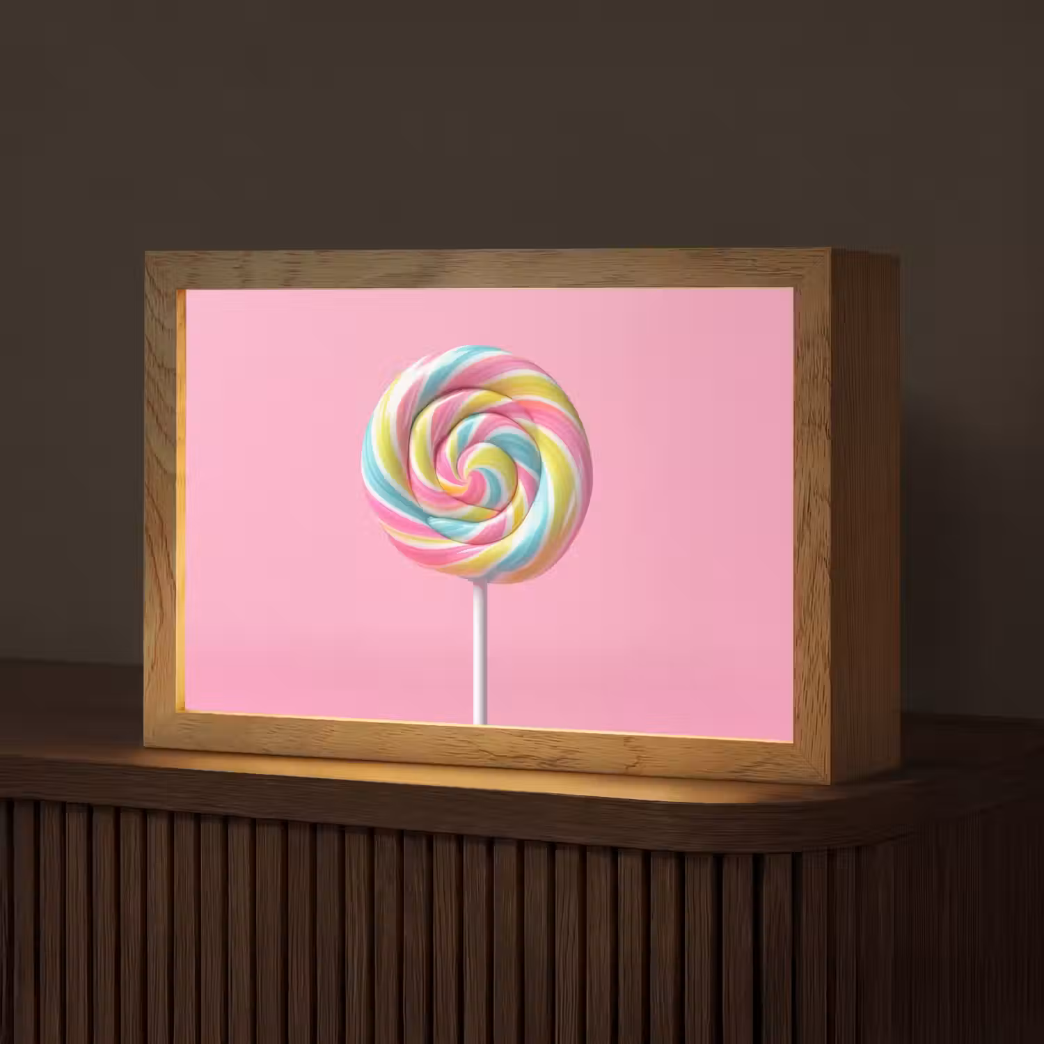 Lolly - Roze - Snoep - Zoet Light Box met kabel (Tafellamp) klein -z3d_website