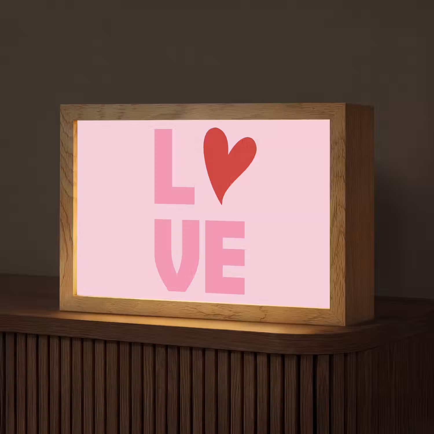 Love - Roze - Hart - Valentijn Light Box met kabel (Tafellamp) klein -z3d_website