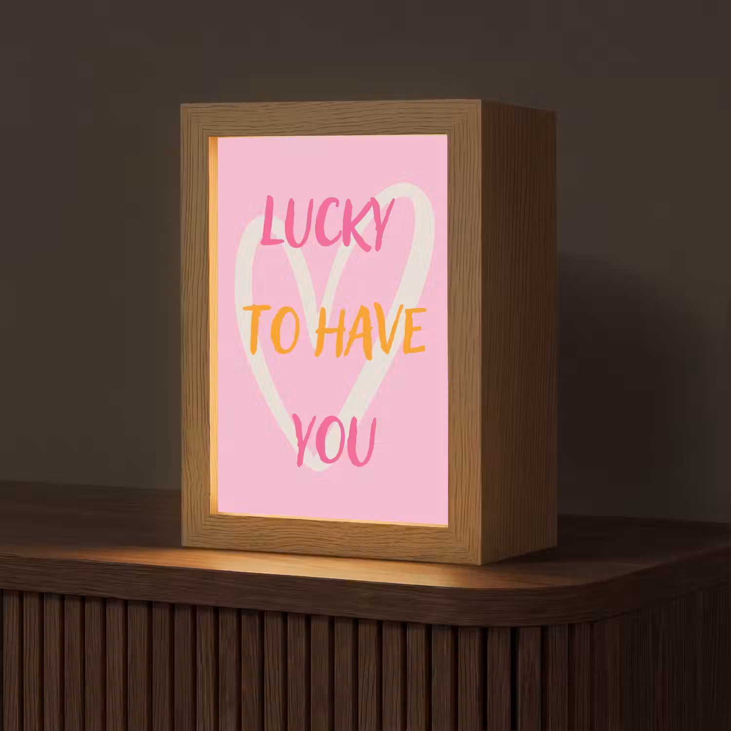 Lucky - Love - Valentijn - Roze Light Box met kabel (Tafellamp) klein -z3d_website