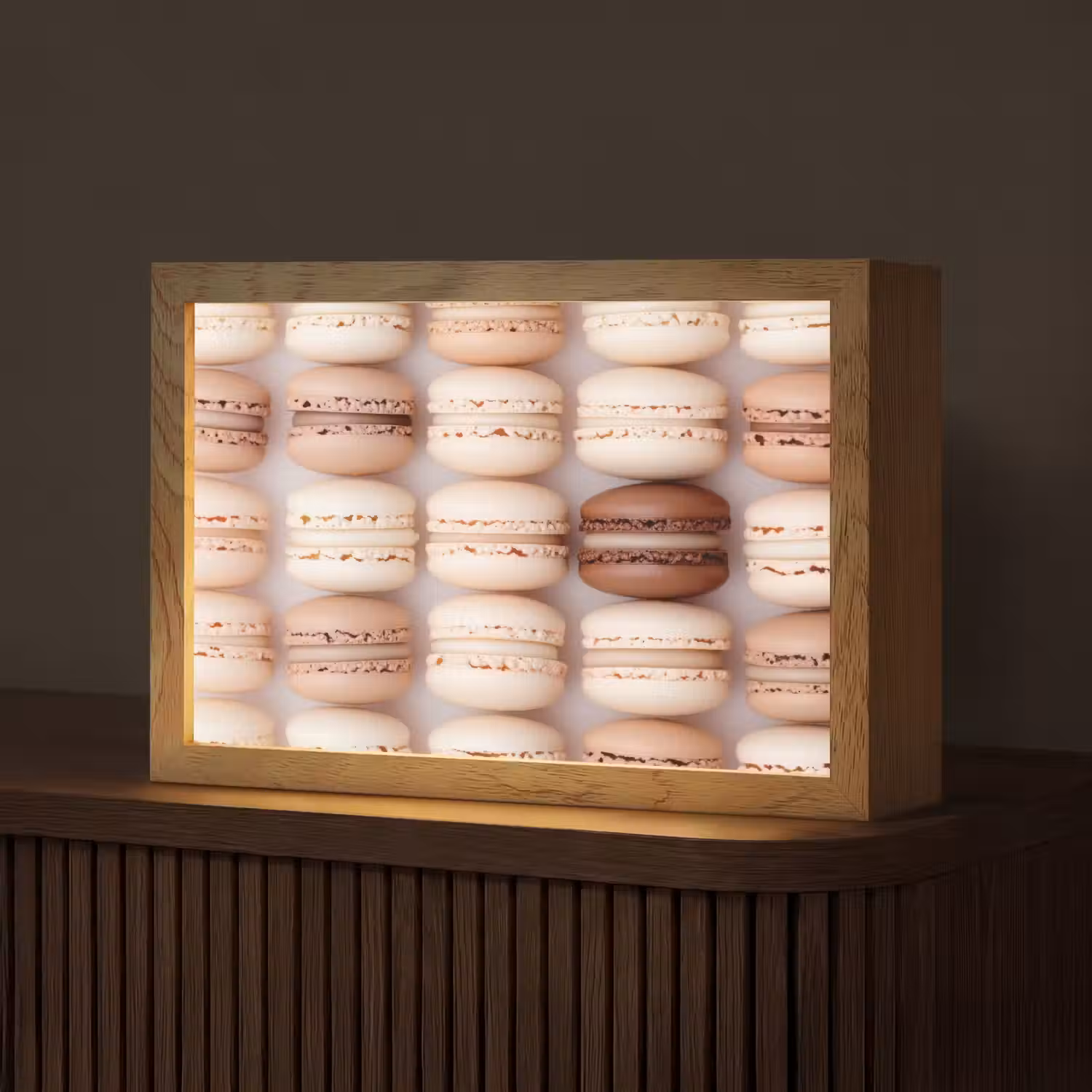 Macarons - Beige - Bruin Light Box met kabel (Tafellamp) klein -z3d_website