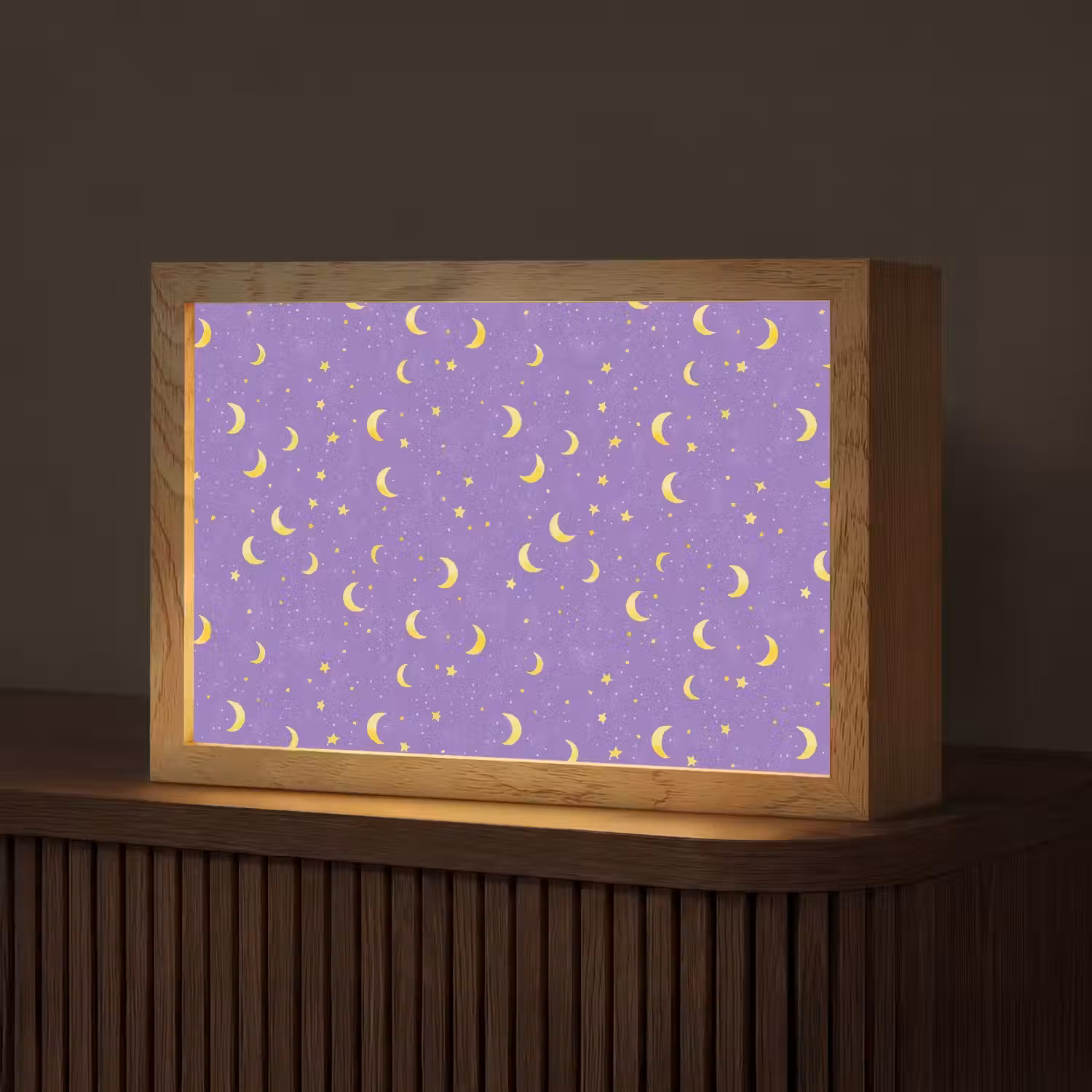 Manen - Sterren - Paars Light Box met kabel (Tafellamp) klein 924 -z3d_website