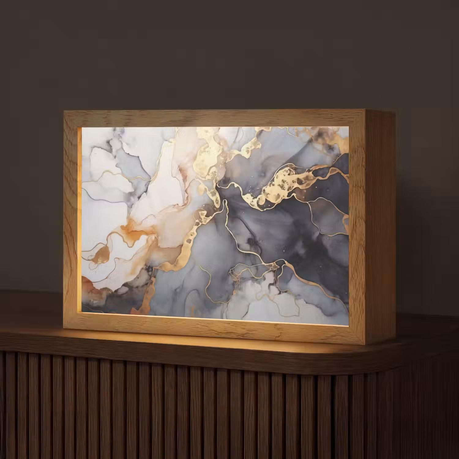 Marmer - Zwart - Goud - Wit Light Box met kabel (Tafellamp) klein -z3d_website
