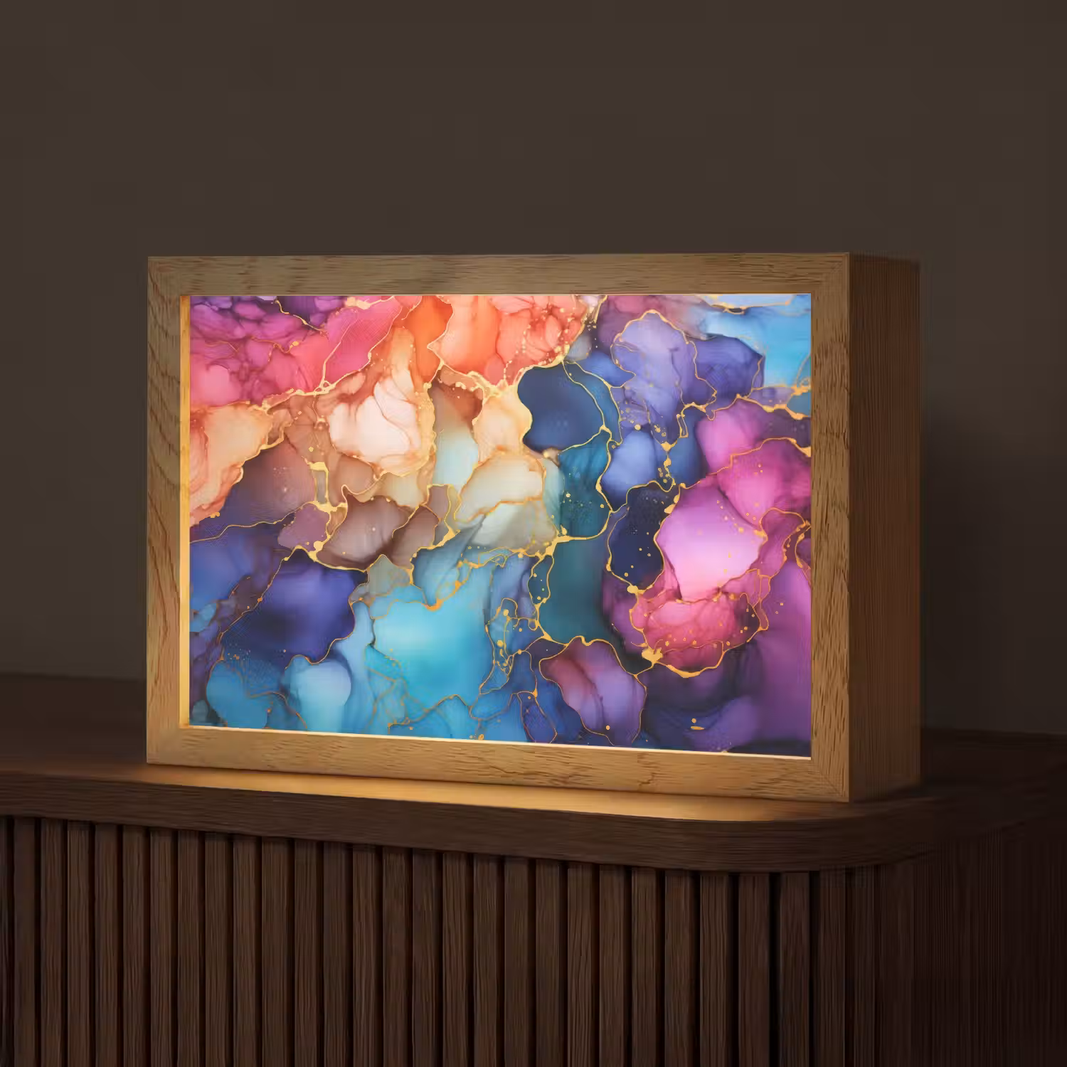 Marmer - Kleurrijk - Kleuren - Abstract Light Box met kabel (Tafellamp) klein -z3d_website