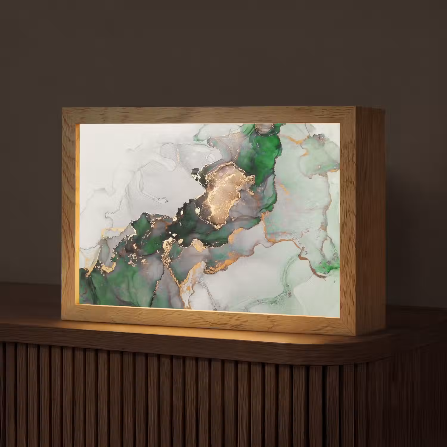 Marmer - Goud - Groen - Luxe Light Box met kabel (Tafellamp) klein -z3d_website