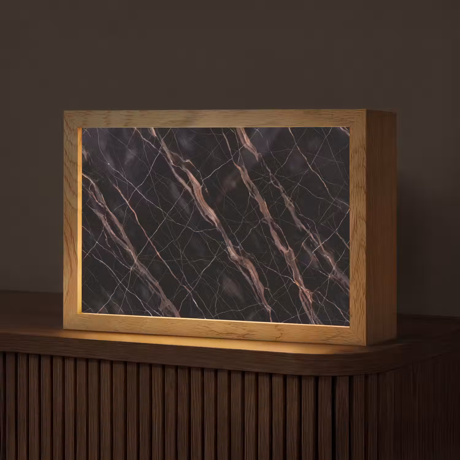 Marmer - Goud - Patroon - Luxe - Zwart Light Box met kabel (Tafellamp) klein -z3d_website