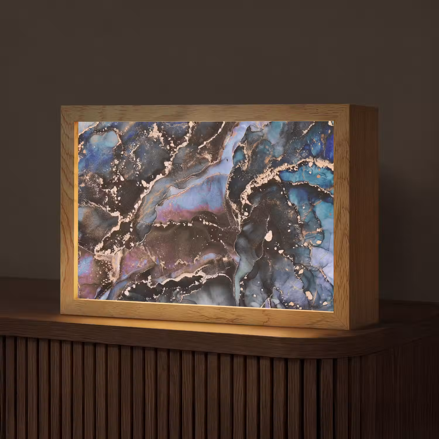 Marmer - Goud - Rosé Light Box met kabel (Tafellamp) klein -z3d_website