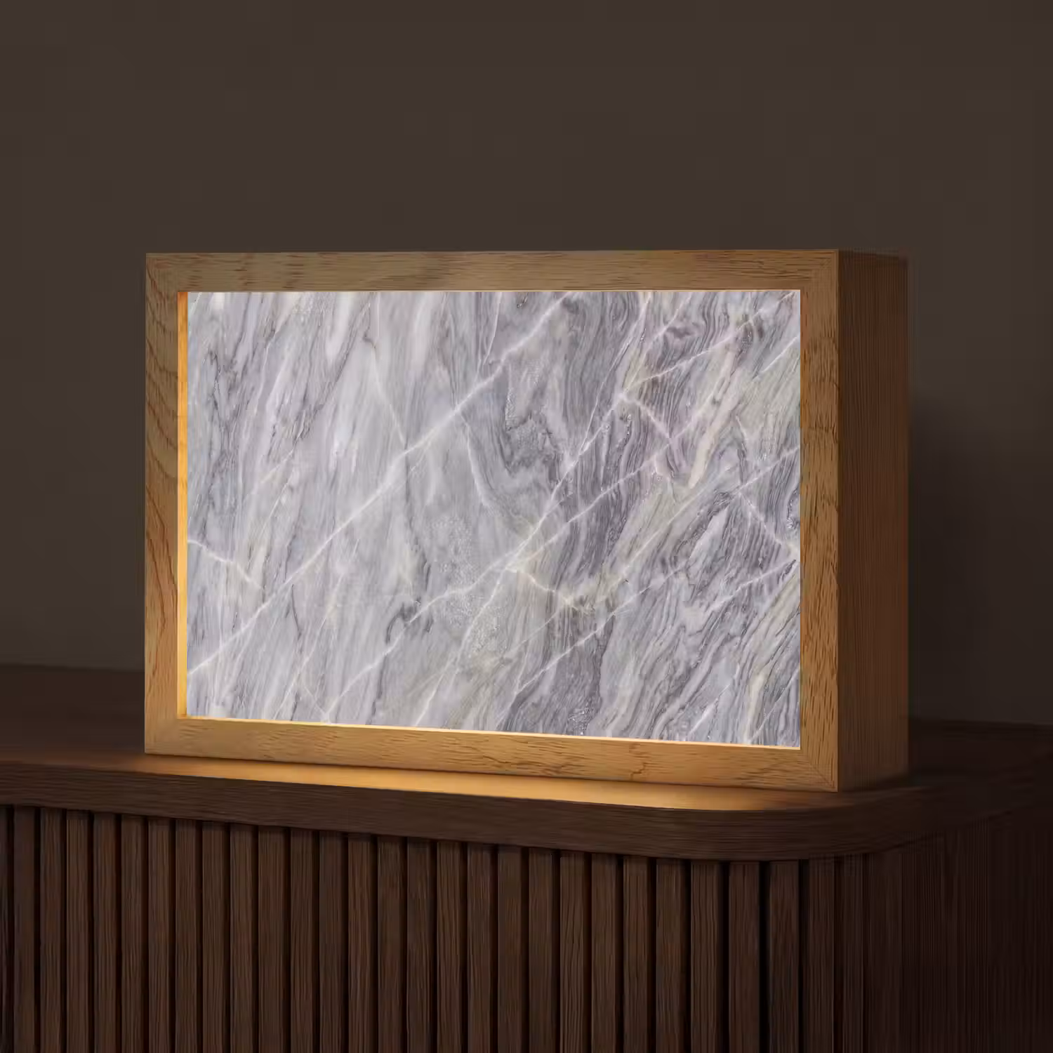 Marmer - Ader - Patroon - Abstract - Grijs Light Box met kabel (Tafellamp) klein -z3d_website