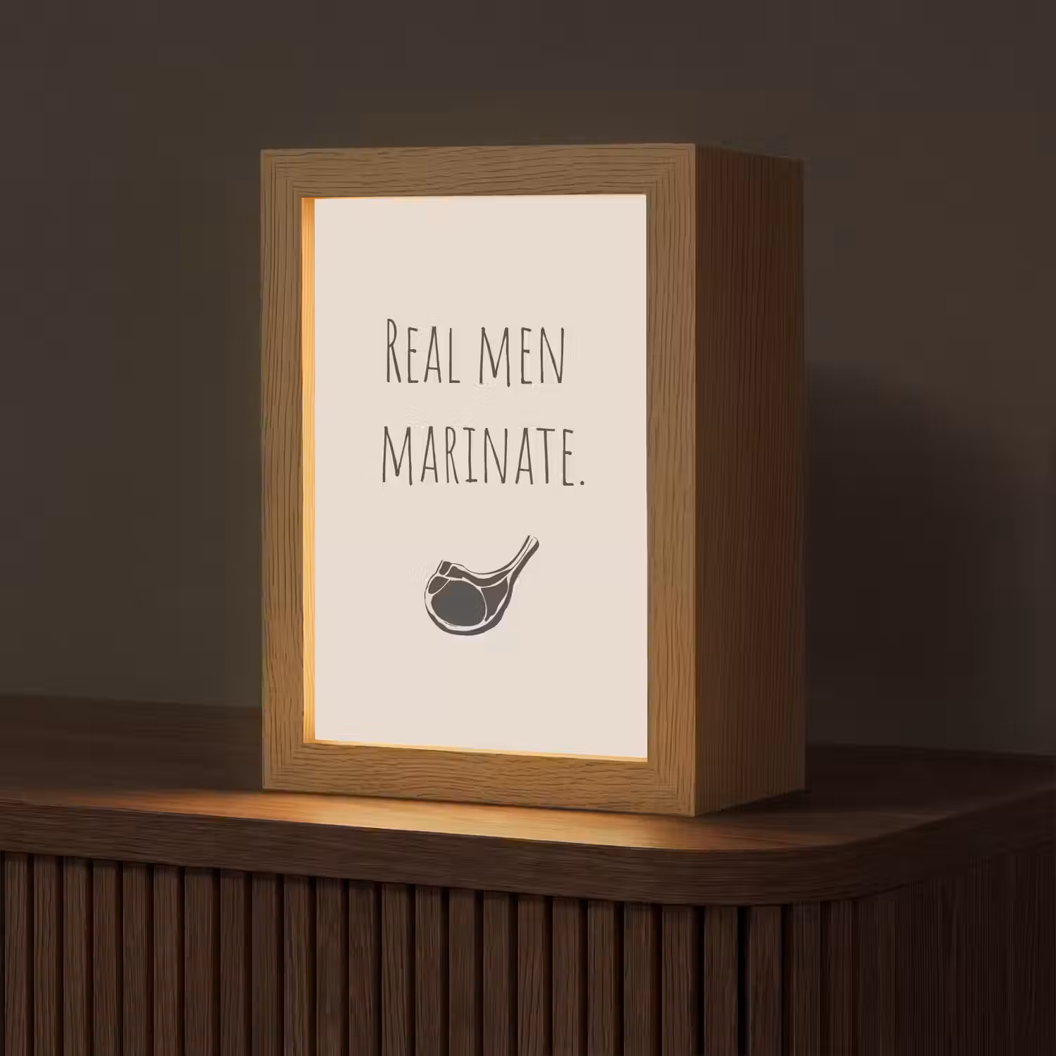 Vlees - Minimalistisch - Beige - Quote Light Box met kabel (Tafellamp) klein -z3d_website