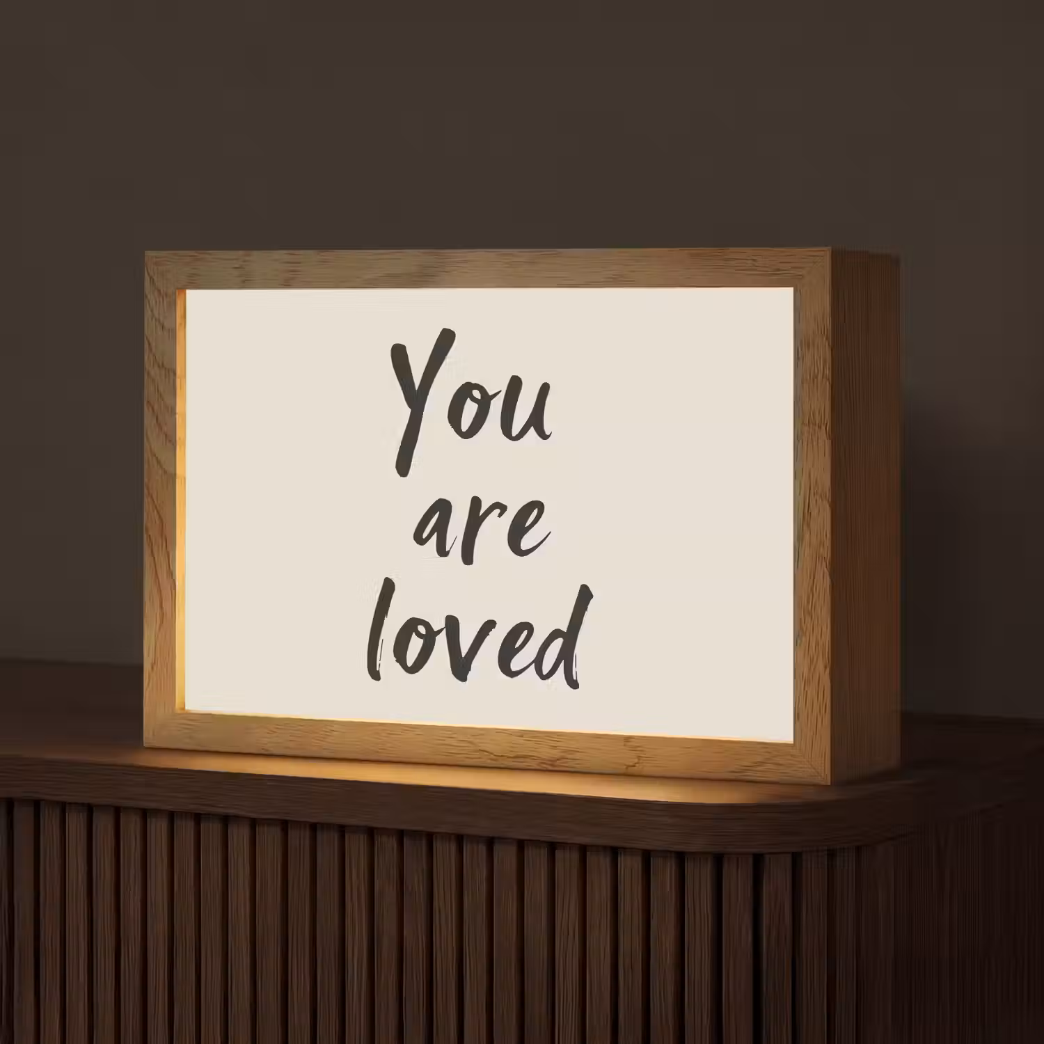 Minimalistisch - Beige - Love Light Box met kabel (Tafellamp) klein -z3d_website