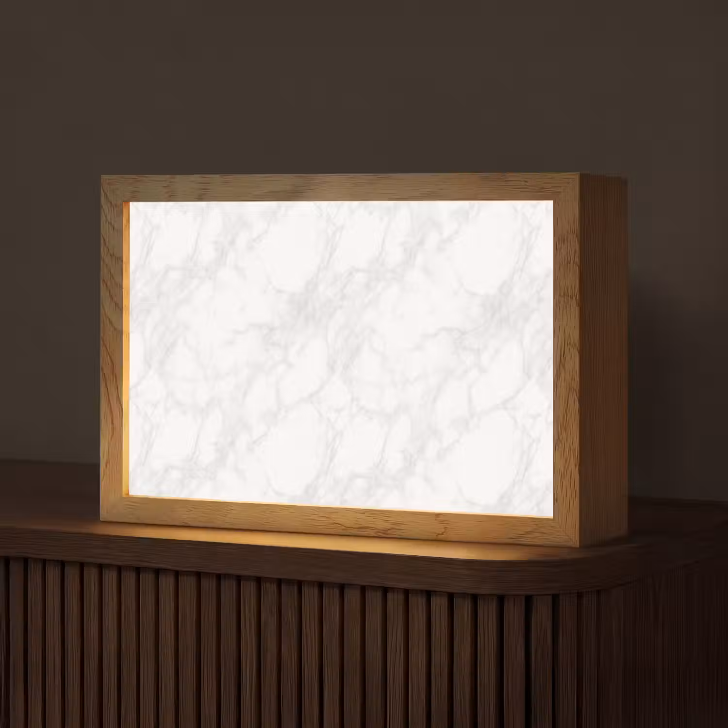 Minimalistisch - Wit - Grijze aders Light Box met kabel (Tafellamp) klein 924 -z3d_website