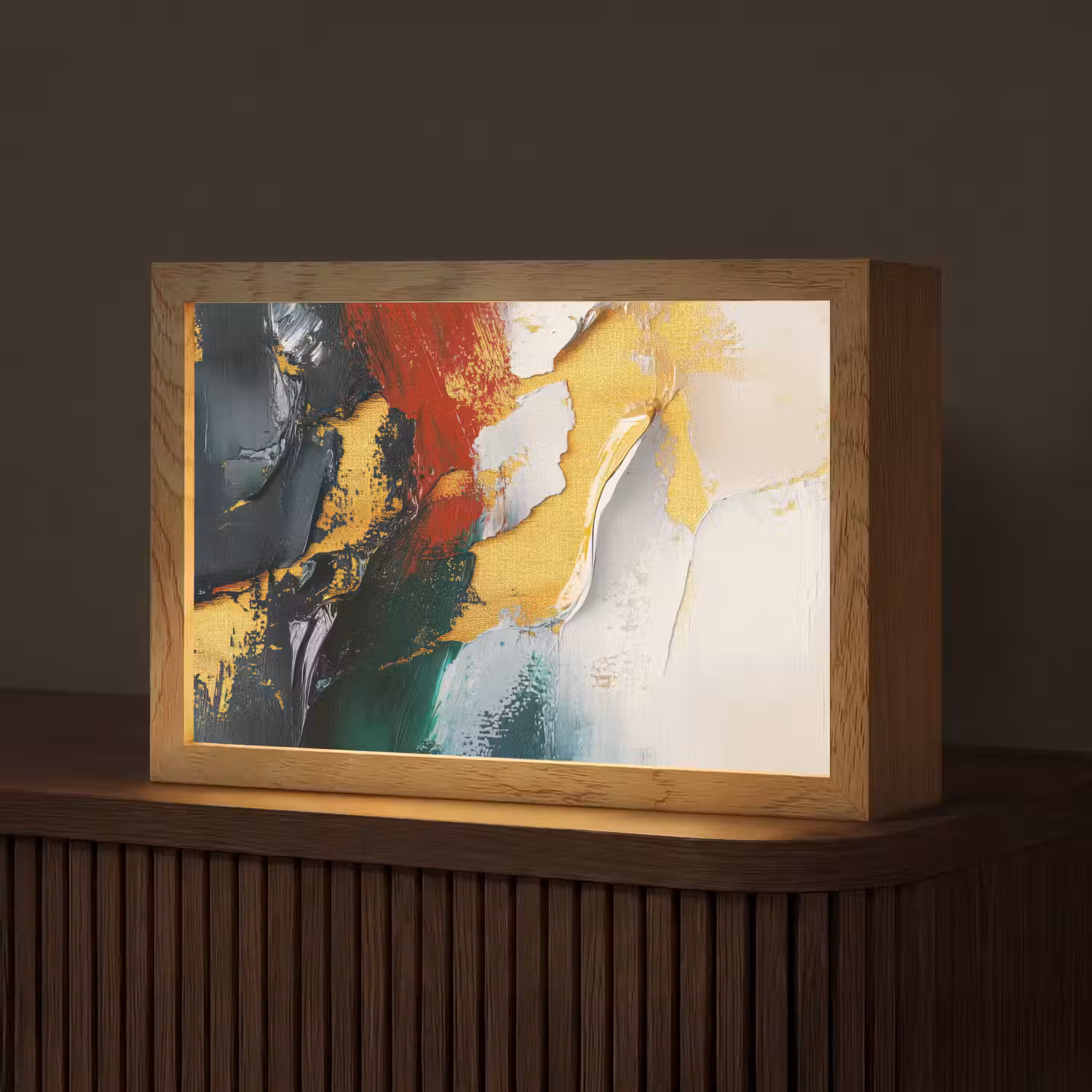 Modern - Kerst - Abstract - Goud Light Box met kabel (Tafellamp) klein -z3d_website