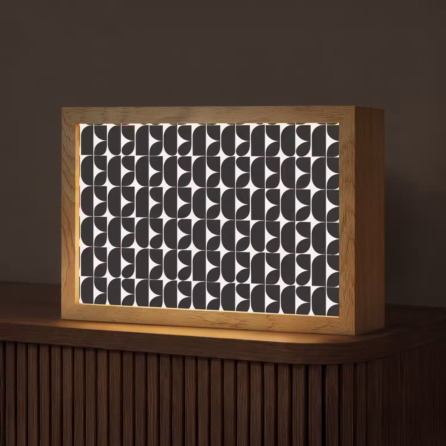 Modern - Geometrisch - Zwart Light Box met kabel (Tafellamp) klein 924 -z3d_website