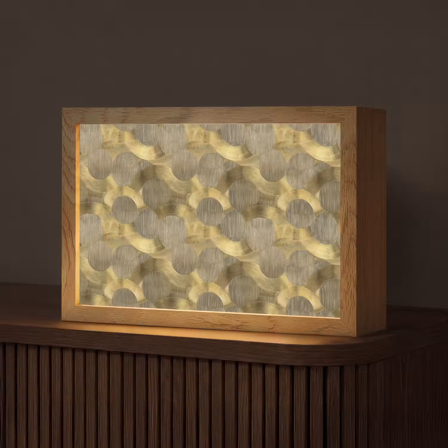 Modern - Geometrisch - Goud Light Box met kabel (Tafellamp) klein 924 -z3d_website