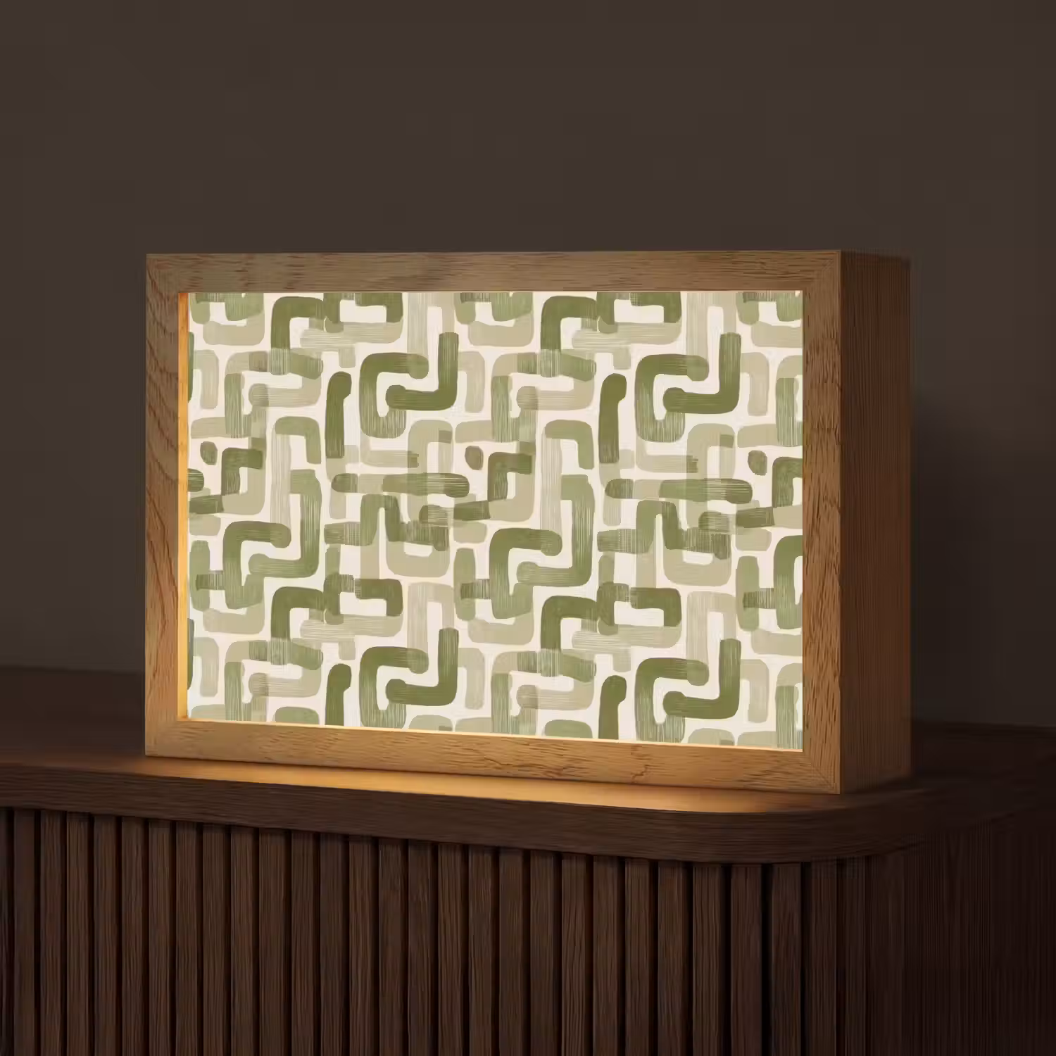 Modern - Grafisch - Groen Light Box met kabel (Tafellamp) klein 924 -z3d_website