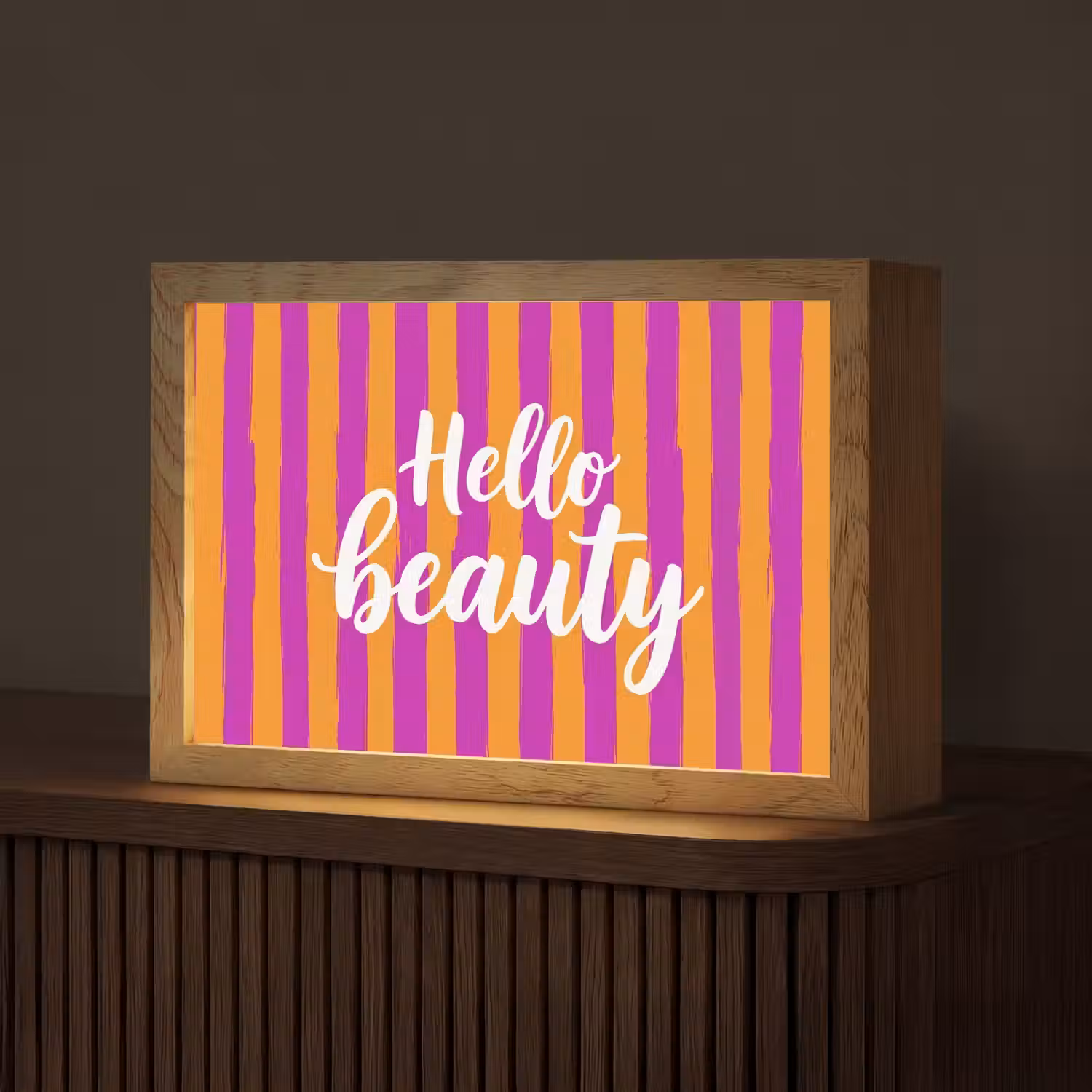 Modern - Hello - Oranje Light Box met kabel (Tafellamp) klein -z3d_website