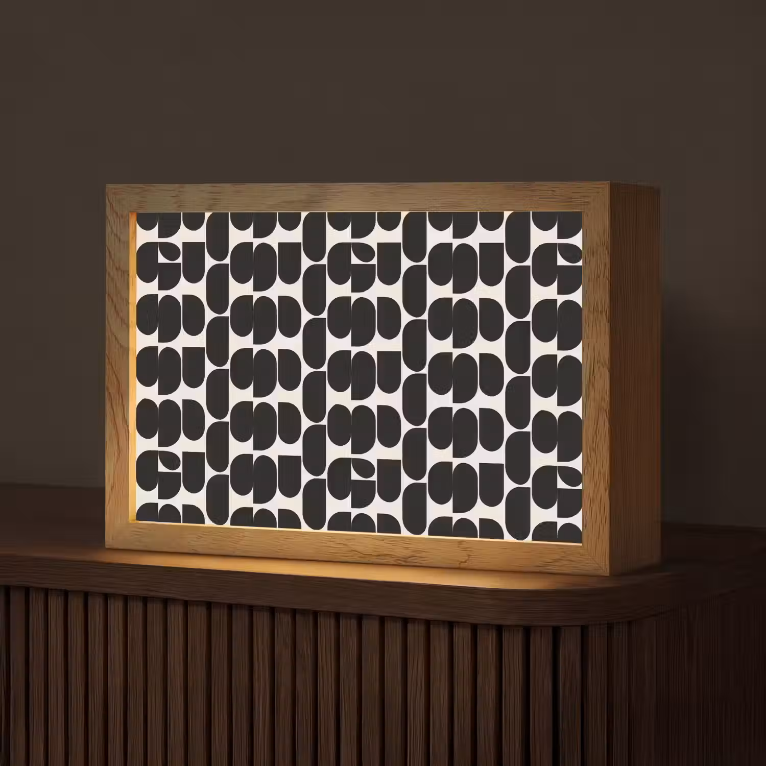 Modern - Patroon - Zwart Light Box met kabel (Tafellamp) klein 924 -z3d_website