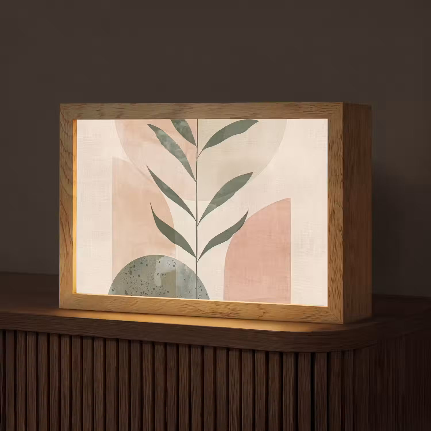 Modern - Roze - Groen - Natuur - Aesthetic Light Box met kabel (Tafellamp) klein -z3d_website