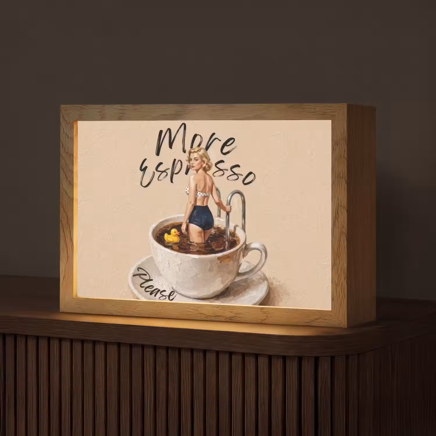 More espresso - Koffie - Eend Light Box met kabel (Tafellamp) klein -z3d_website
