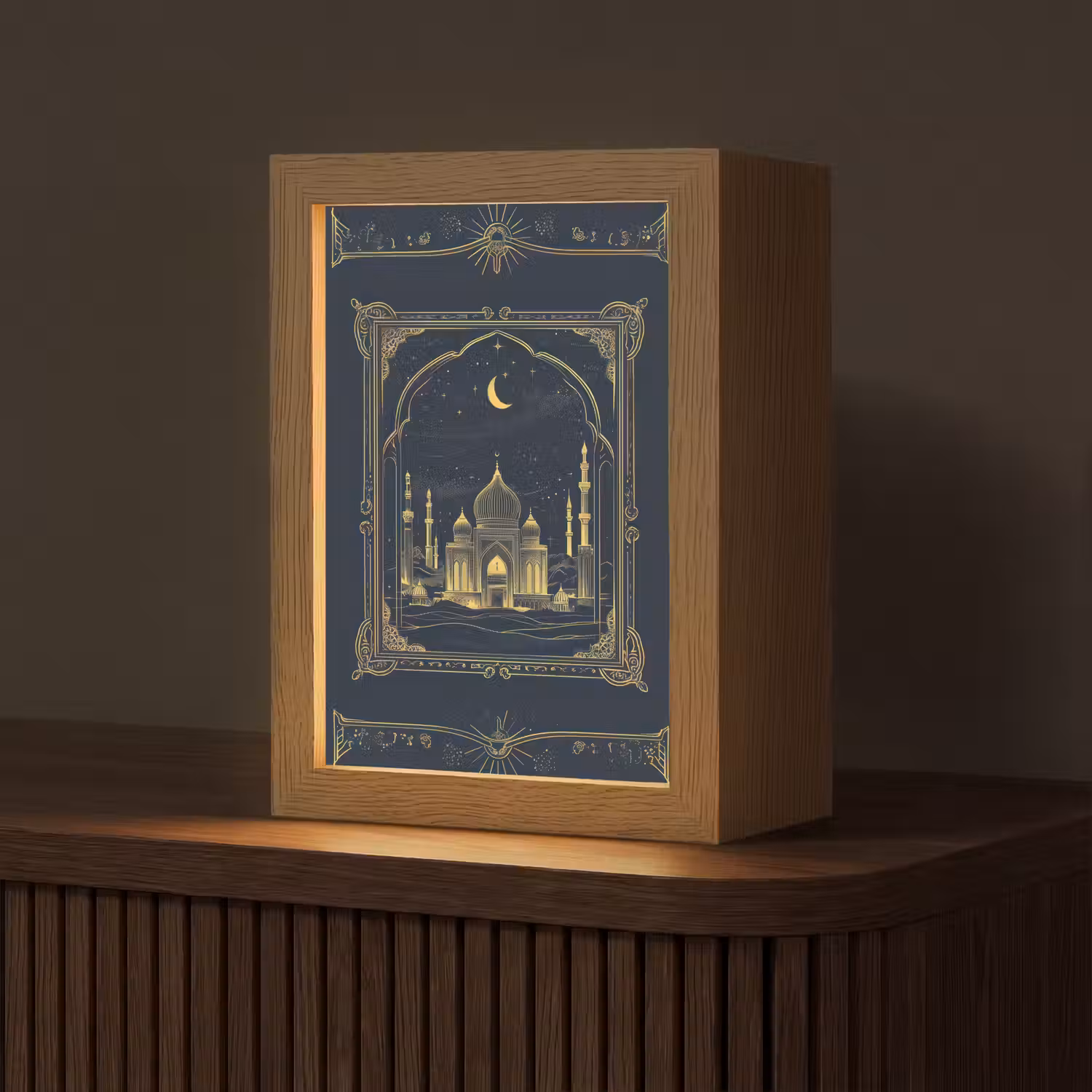 Moskee - Islam - Goud - Ramadan - Islamitische Light Box met kabel (Tafellamp) klein -z3d_website
