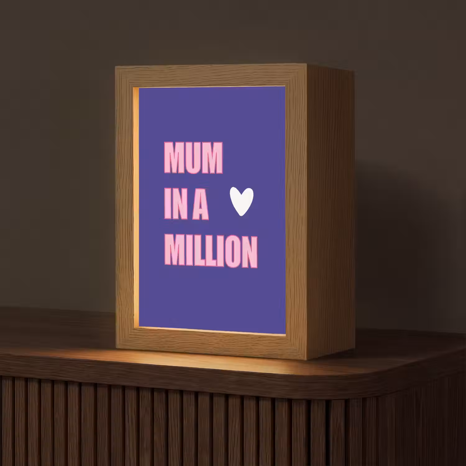 Moeder - Tekst - Blauw - Hartje Light Box met kabel (Tafellamp) klein -z3d_website