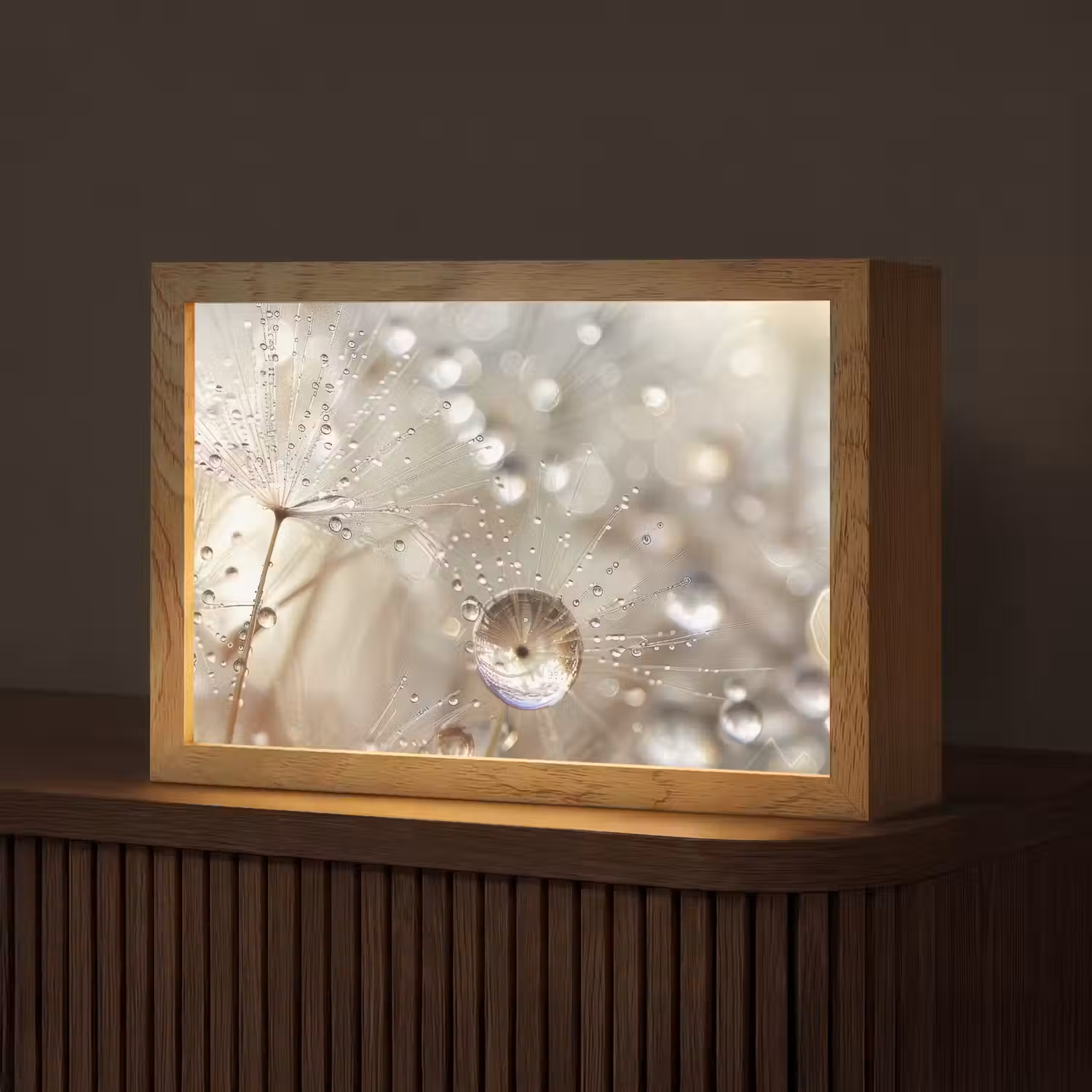 Natuur - Bloemen - Druppels - Regen Light Box met kabel (Tafellamp) klein -z3d_website