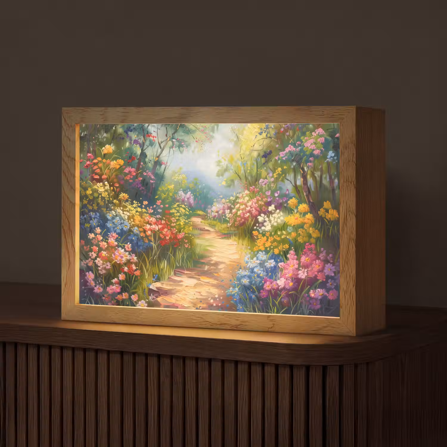 Natuur - Landschap - Bloemen - Kleurrijk Light Box met kabel (Tafellamp) klein -z3d_website