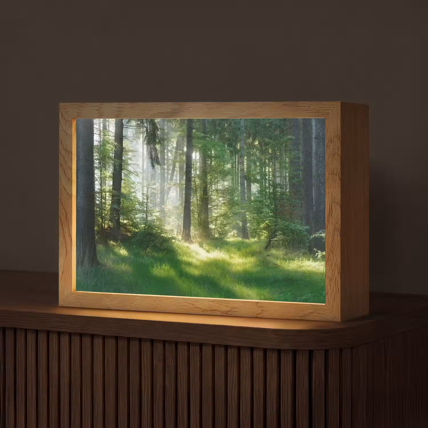 Natuur - Bomen - Bos - Groen - Zon - Gras - Planten Light Box met kabel (Tafellamp) klein -z3d_website