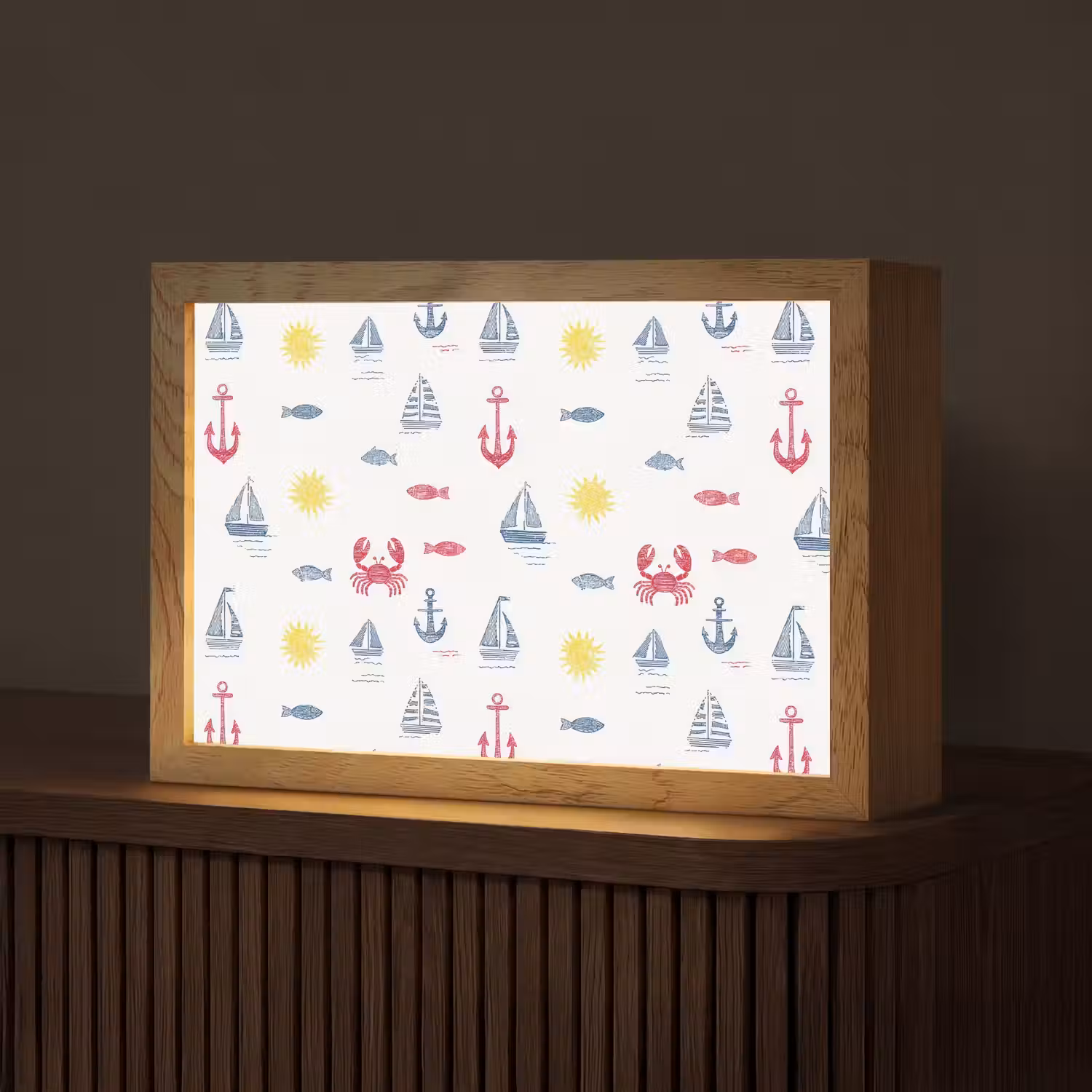 Nautisch - Illustraties - Kleurrijk Light Box met kabel (Tafellamp) klein 924 -z3d_website