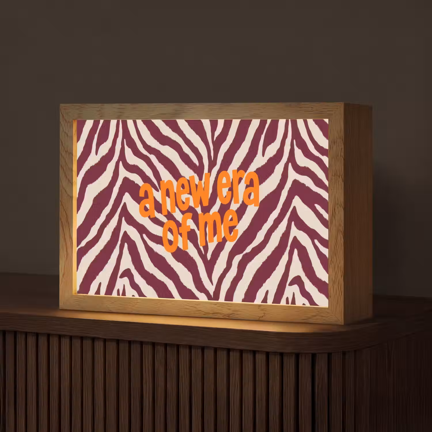 New era - Bordeaux - Zebraprint Light Box met kabel (Tafellamp) klein -z3d_website