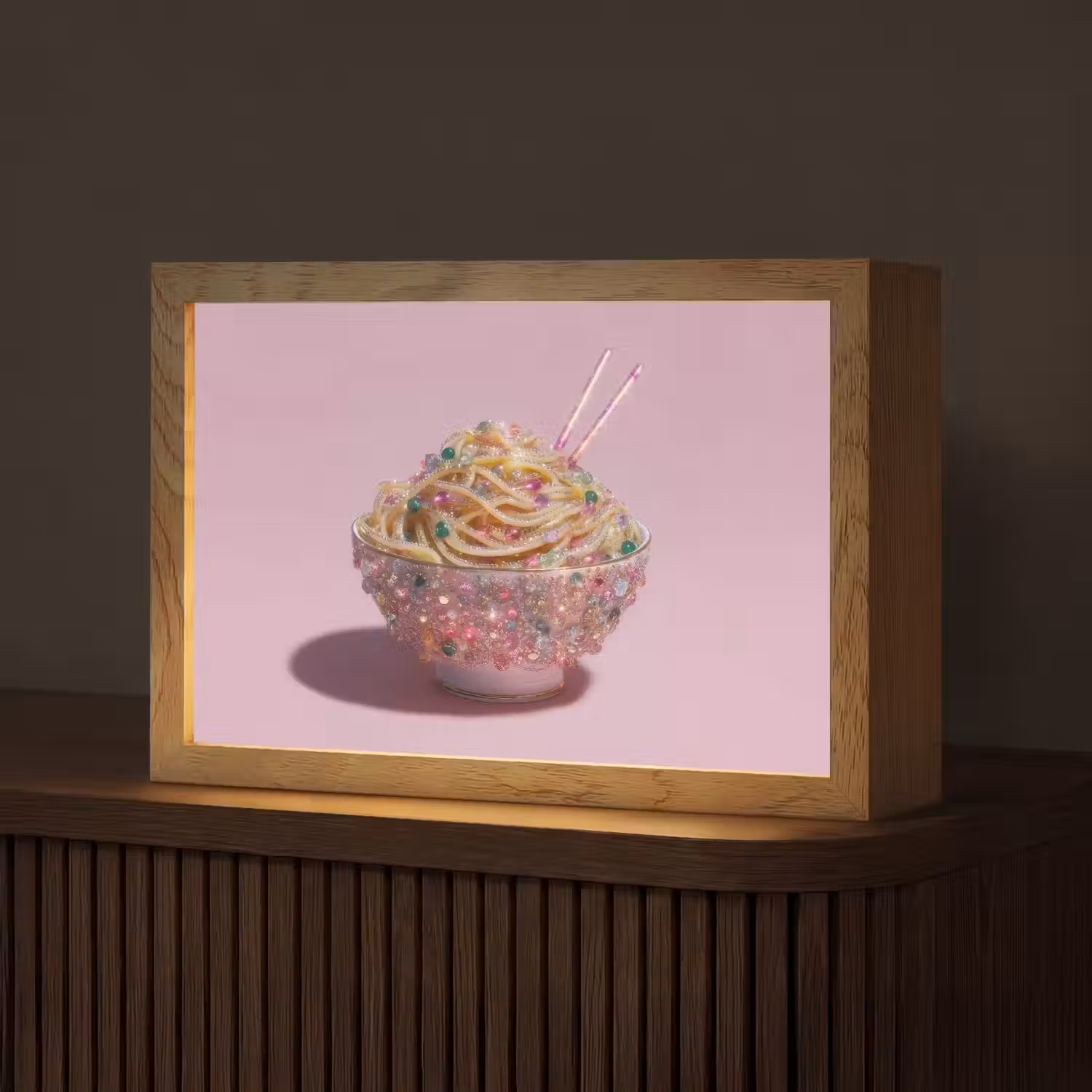 Noodles - Edelstenen - Stokjes - Roze Light Box met kabel (Tafellamp) klein -z3d_website