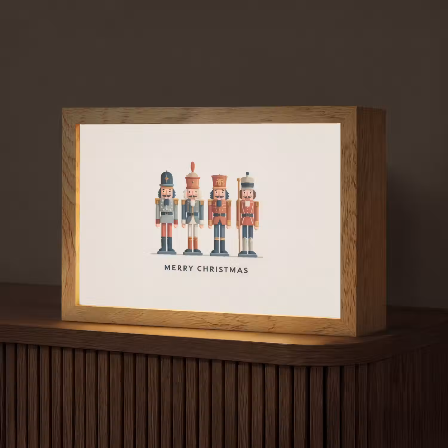 Notenkrakers - Minimalistisch - Kerst - Beige Light Box met kabel (Tafellamp) klein -z3d_website