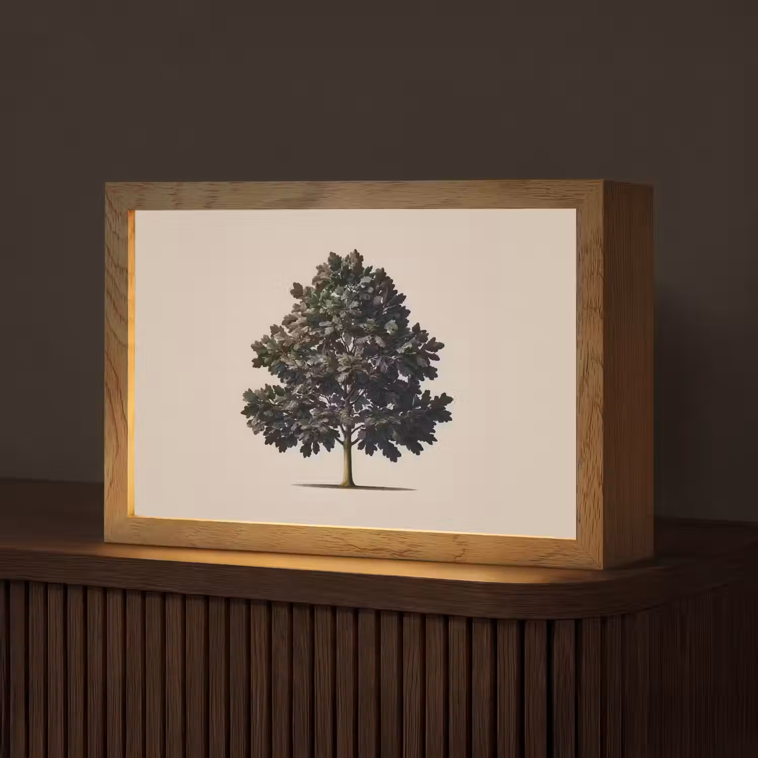 Eikenboom - Schaduw - Egaal Light Box met kabel (Tafellamp) klein -z3d_website