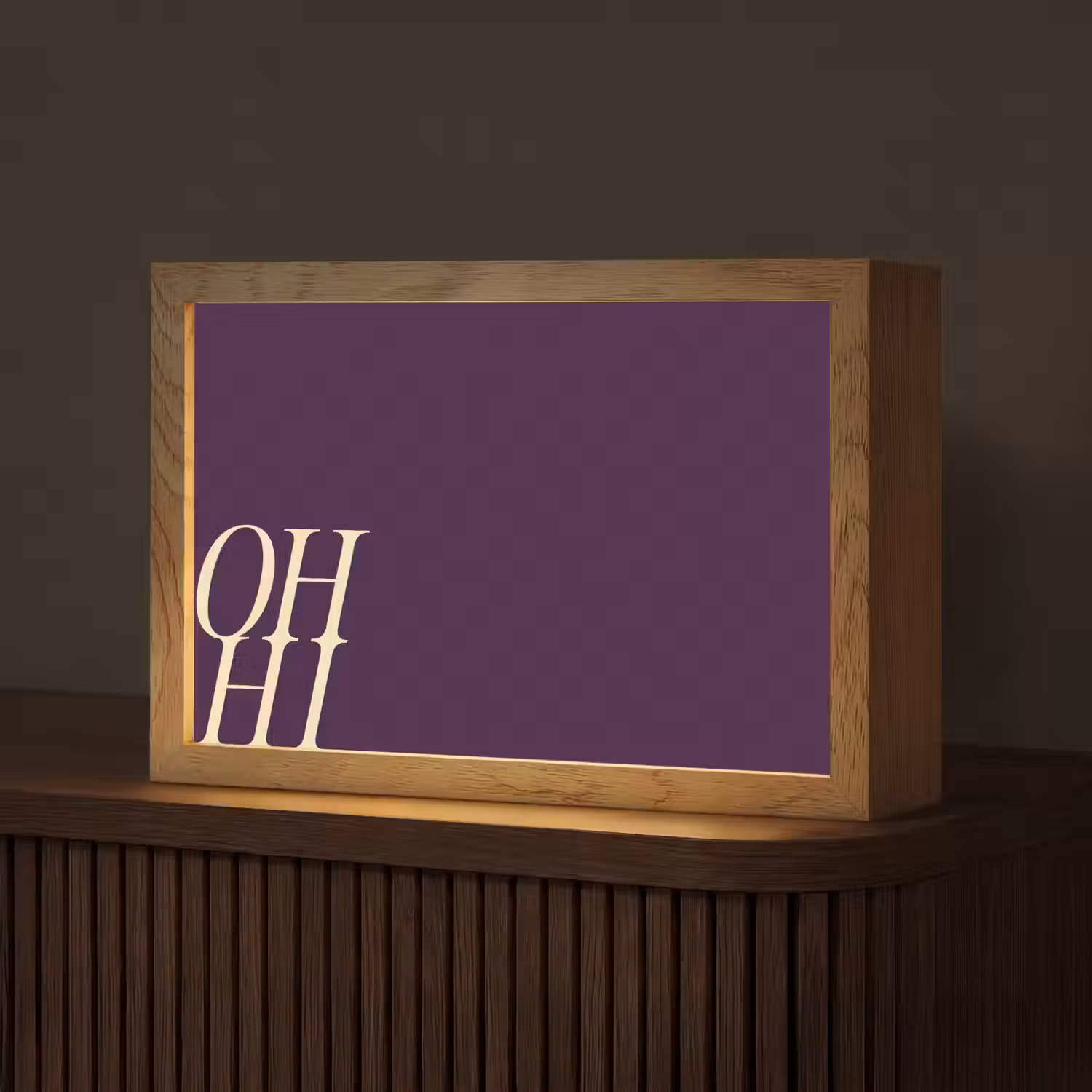 Oh hi - Paars - Cursief Light Box met kabel (Tafellamp) klein -z3d_website
